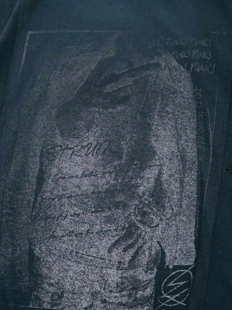 コラボ30/- ナチュラルソフト天竺『 FxxK THE WORLD』ワイド Tシャツ（オーバーサイズ） - BLACK