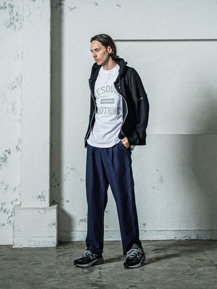 《予約11月17日19時締め》 MOLE YARN PILE zip loose hoodie / ジップフーディブ / ブラック