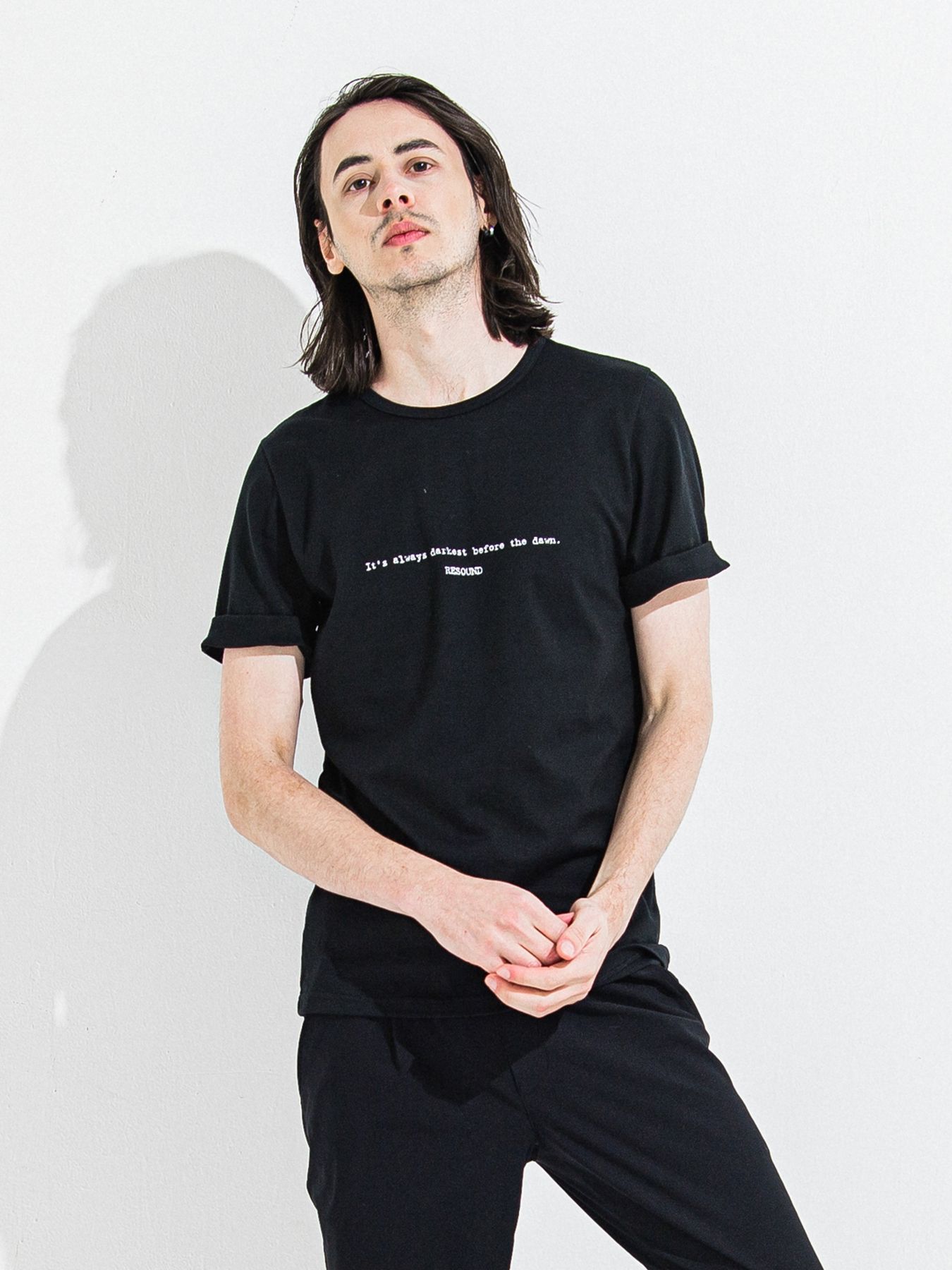 GIZA DAWN ROLL UP TEE / ギザドーンロールアップTシャツ / ブラック