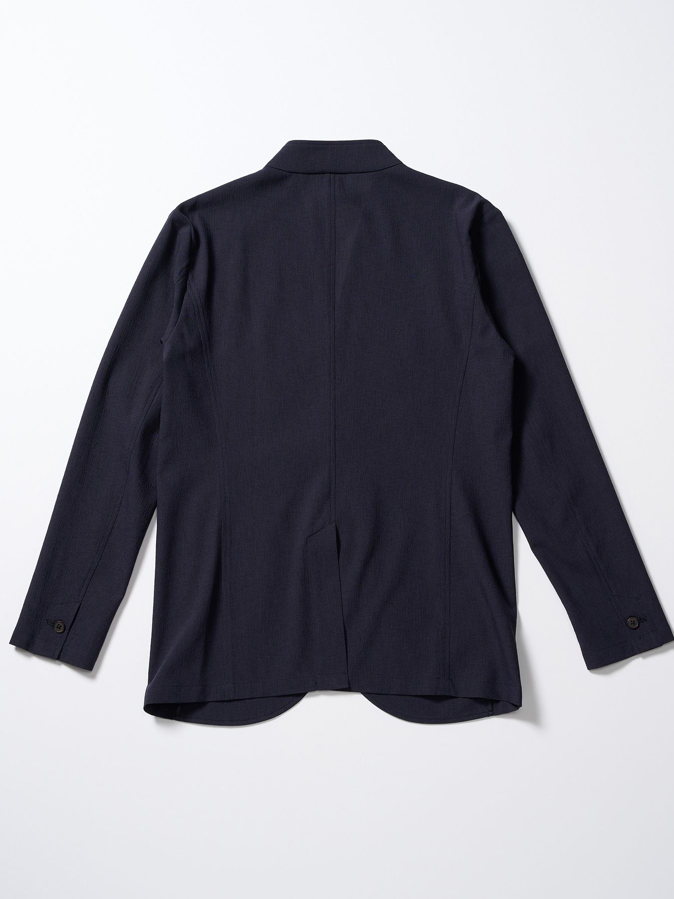 【予約品 1月25日(日) 締切】solid collar single jacket / ソリッドカラー シングル ジャケット / ネイビー