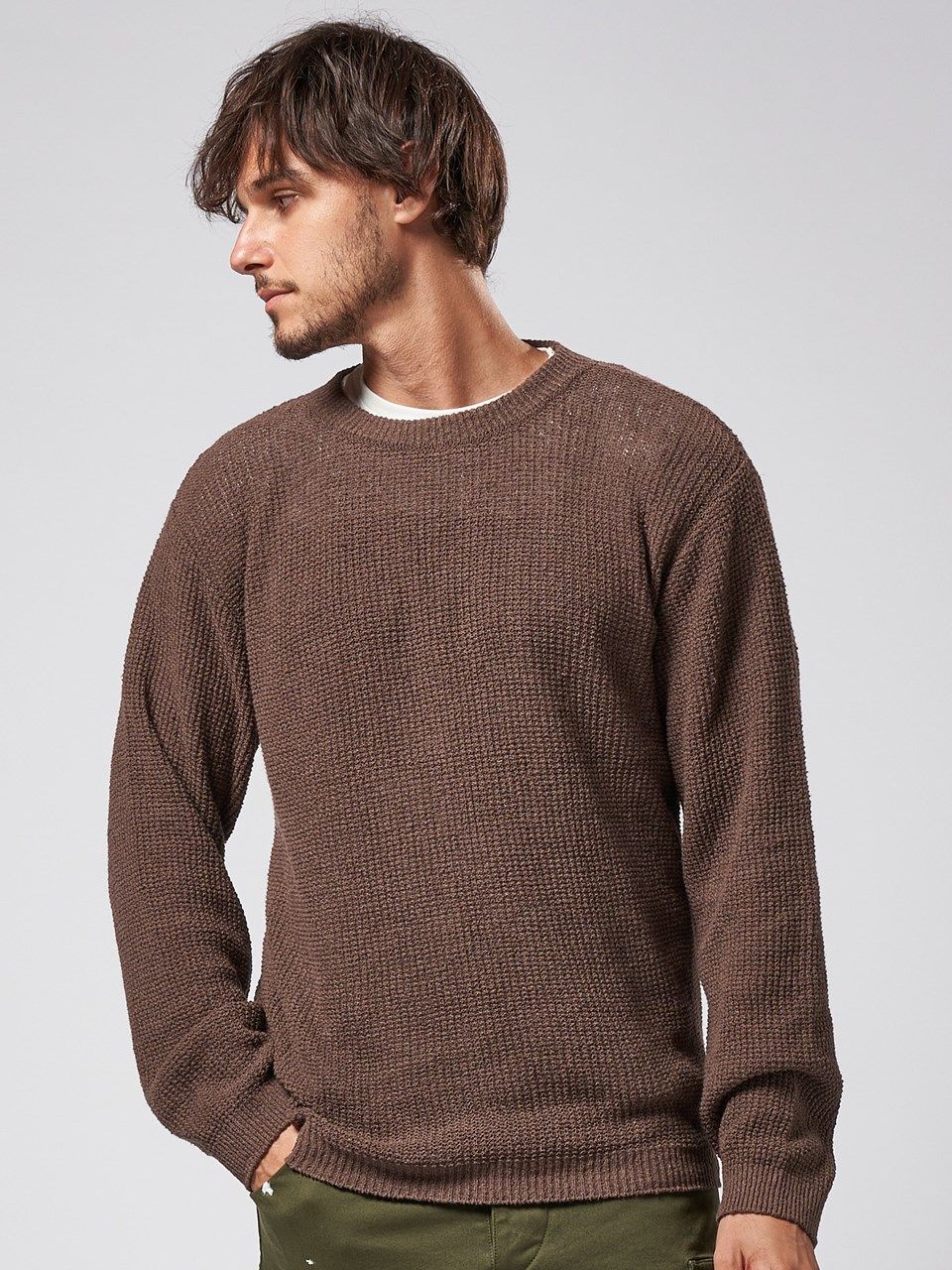 wjk - 《予約品》 boucle summer knit / サマーニット / ブラウン | BRYAN