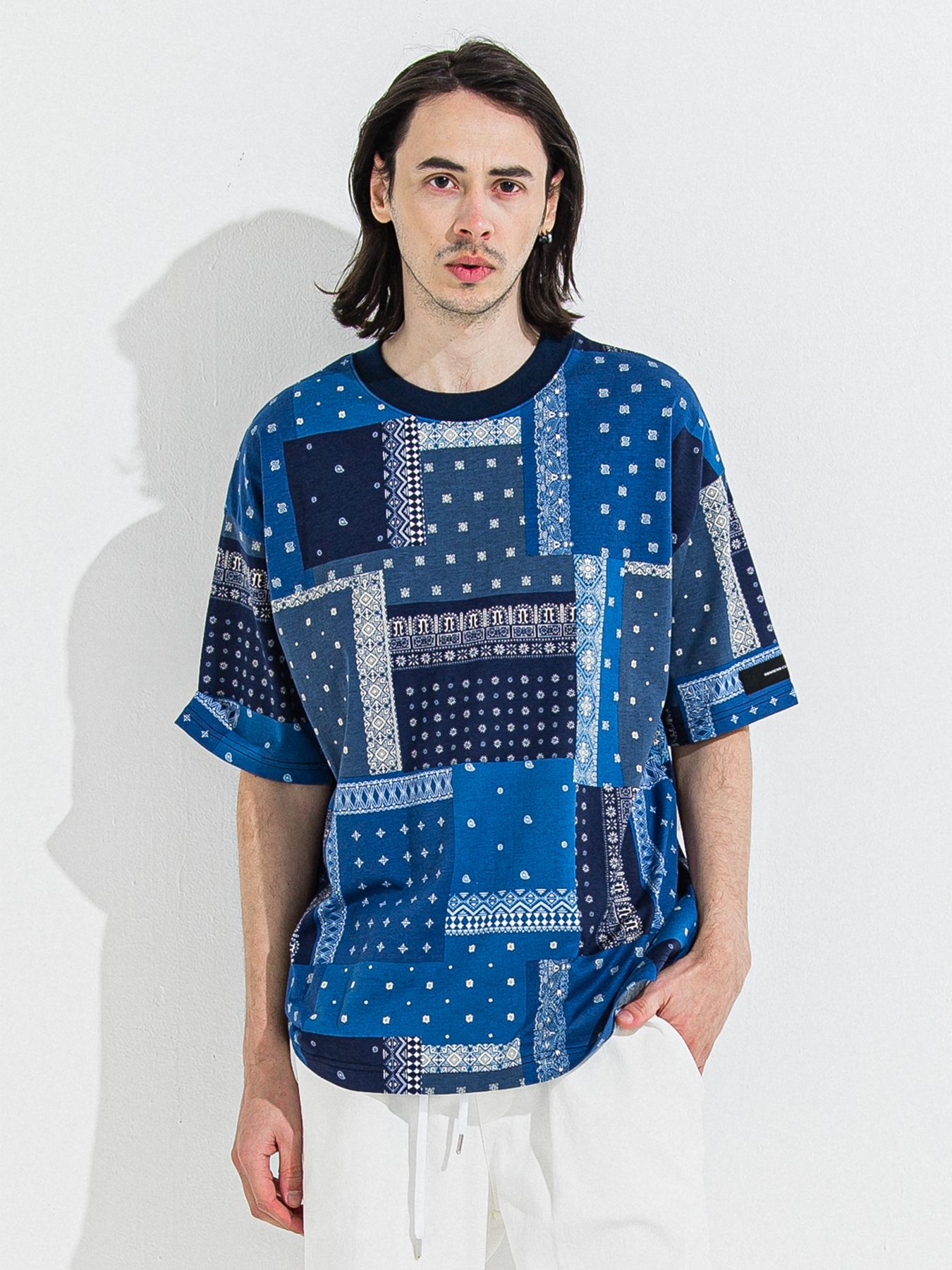 【予約品 】BANDANA OVER TEE / バンダナオーバーサイズTシャツ / ネイビー