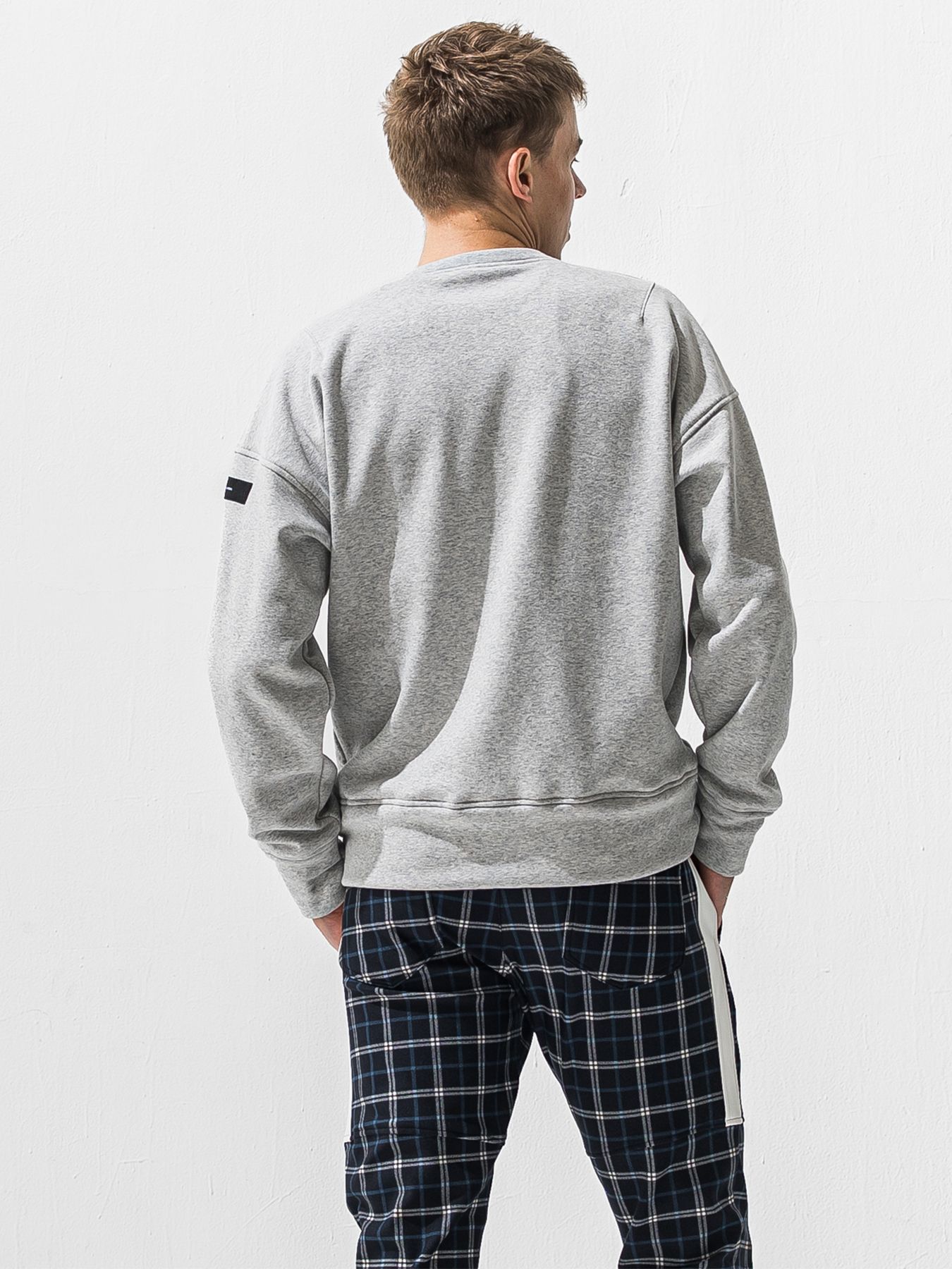 【予約品 9月6日(日) 締切】BOX VELOURS FLEECE DROP TRAINER / ボックスロゴ 裏起毛 ルーズトレーナー / グレー