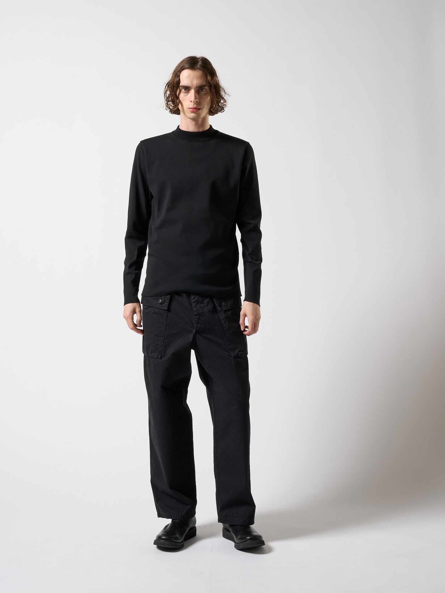 【予約品】 ct surf mock L/S / モックネックTシャツ / ブラック