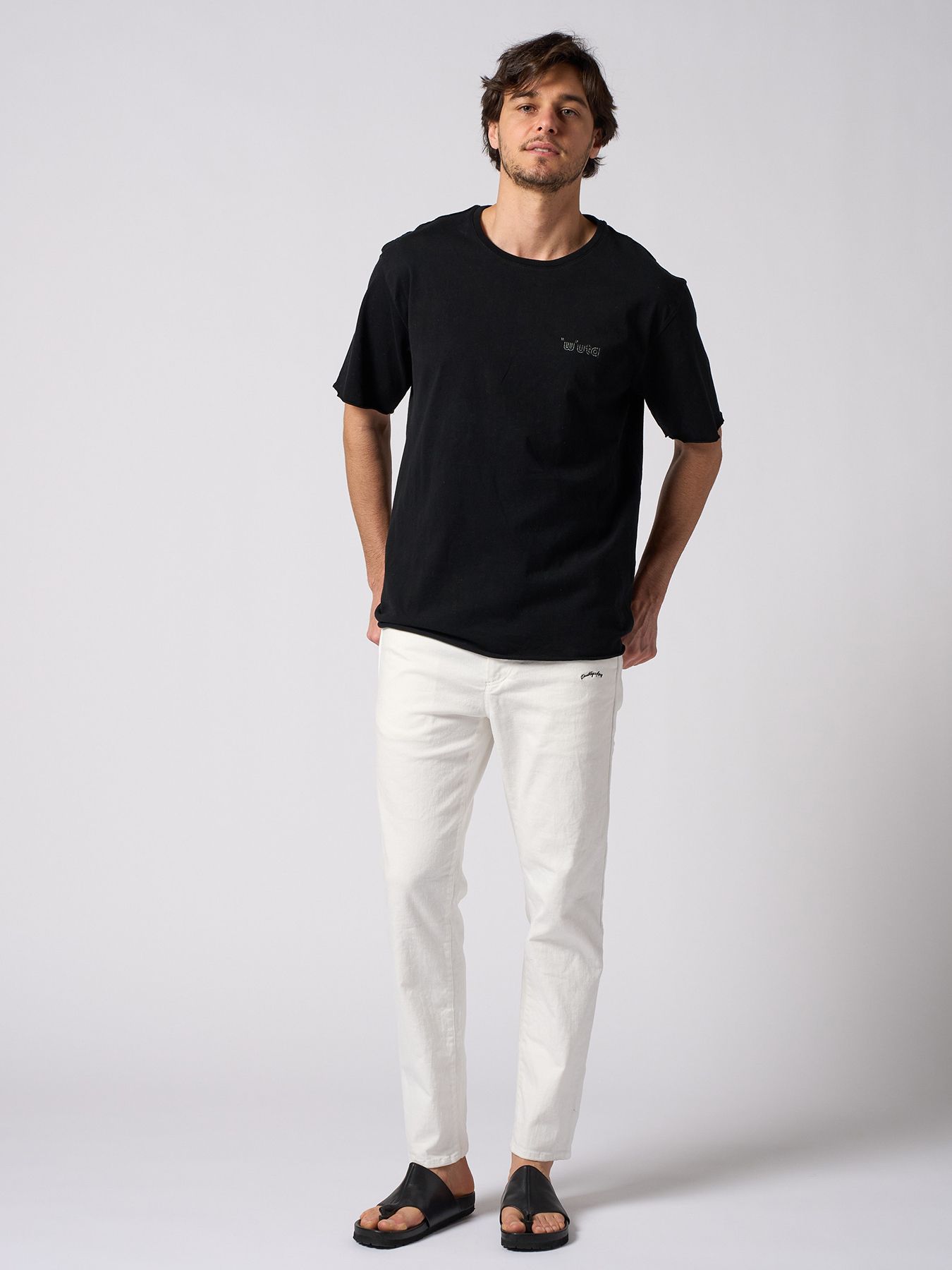 【予約品 1月25日(日) 締切】thin denim easy / シンデニム イージーパンツ / ホワイト