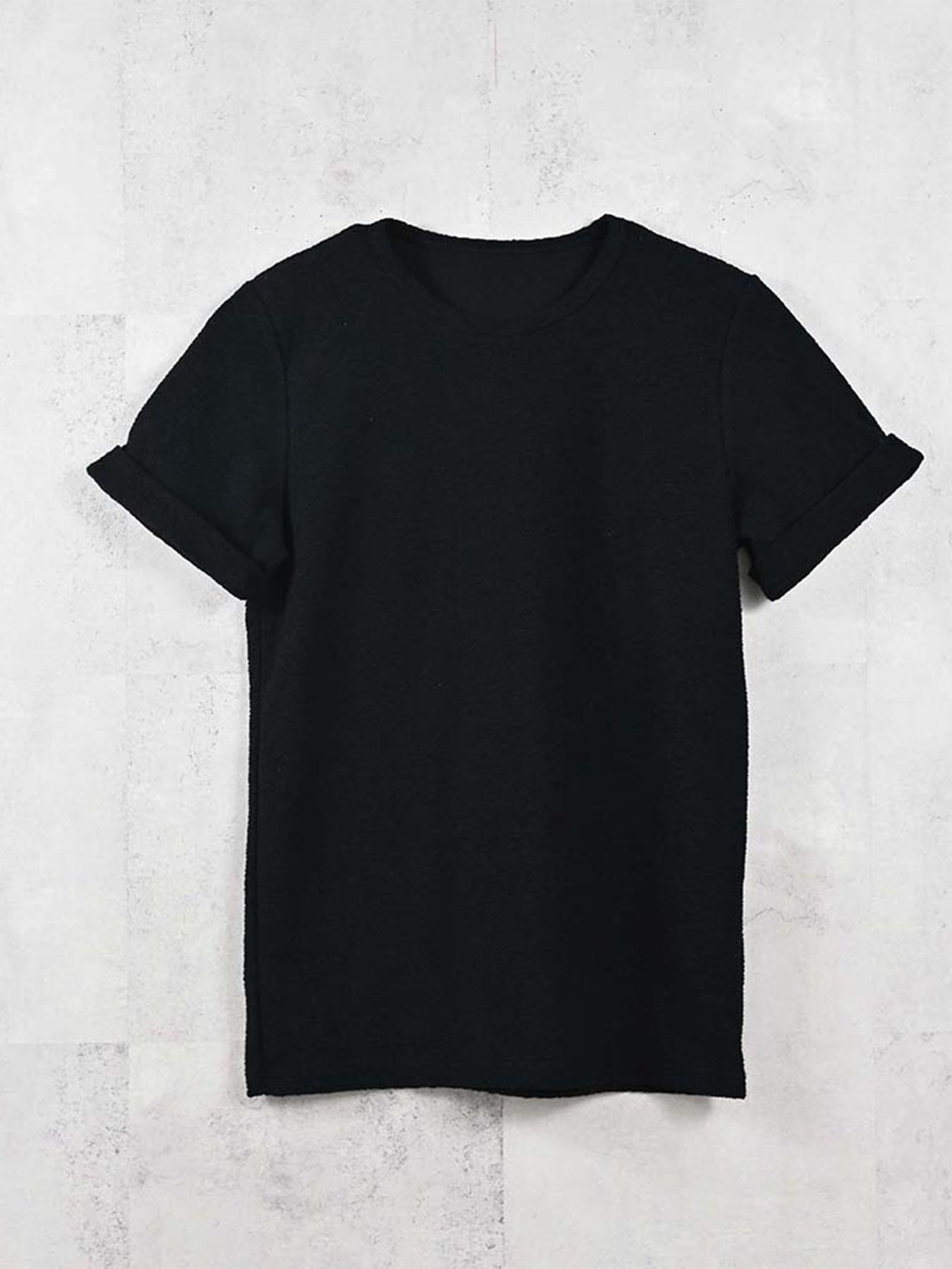 【予約品 2月15日(日) 18:00 締切】PILE ROLL UP TEE / パイルロールアップTシャツ / ブラック