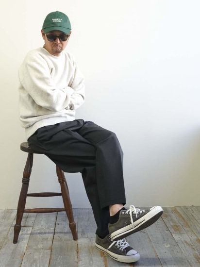 TC オフィサーパンツ 2タックチャコールグレーmade in Japan 【BROOKYM OVERALL】