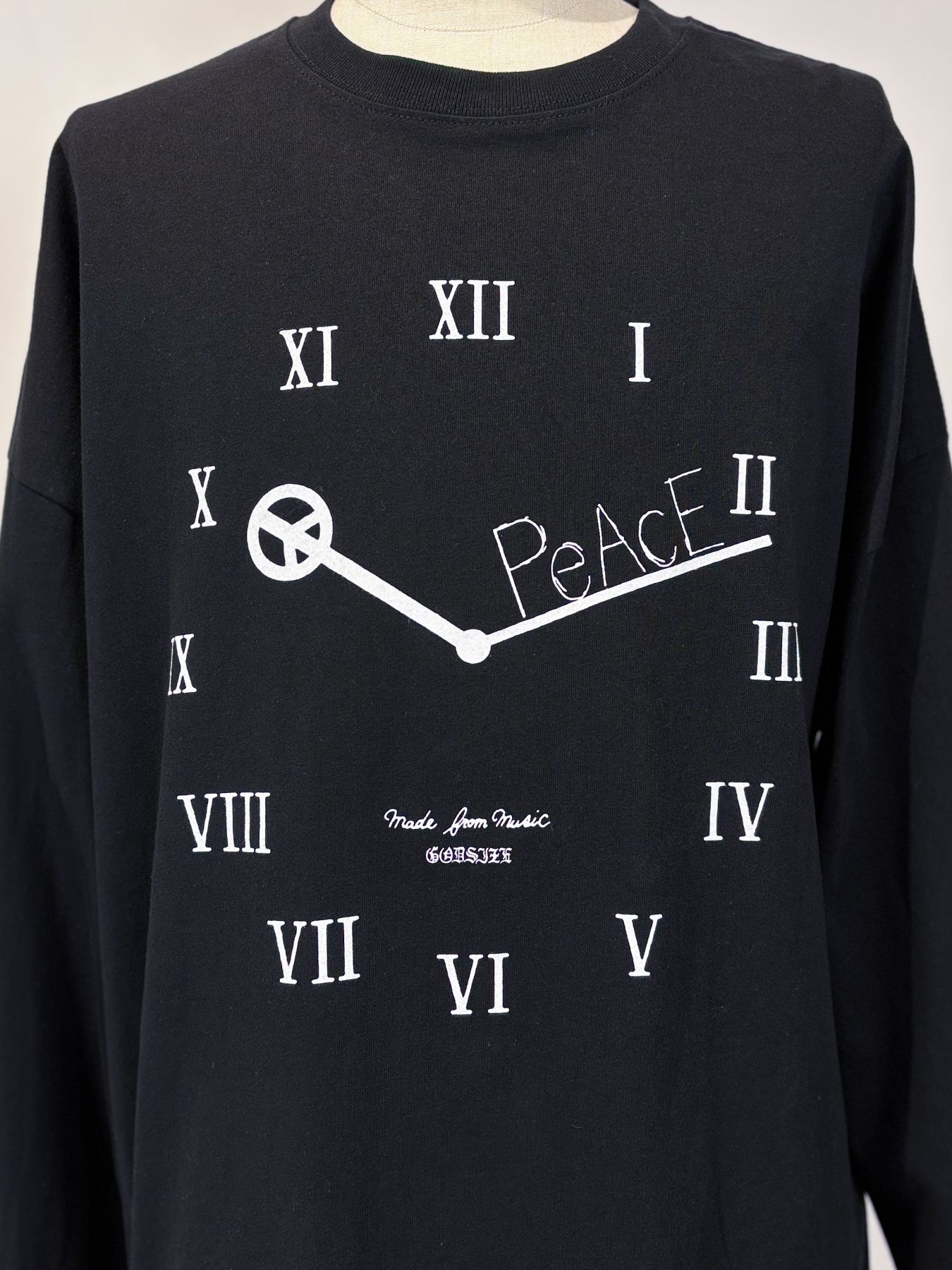 GODSIZE CLOCK 長袖 RELAXED FIT TEE / ブラック