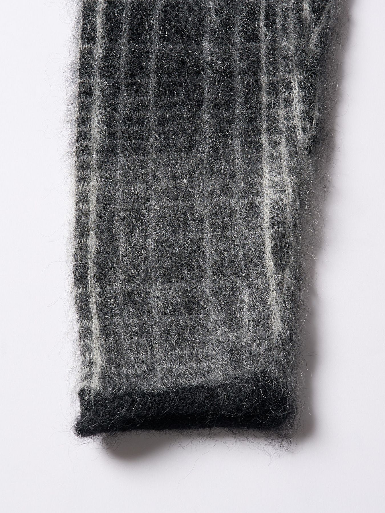 【予約品 】mohair shaggy knit crew / モヘアシャギーニット クルーネック / ブラックチェック