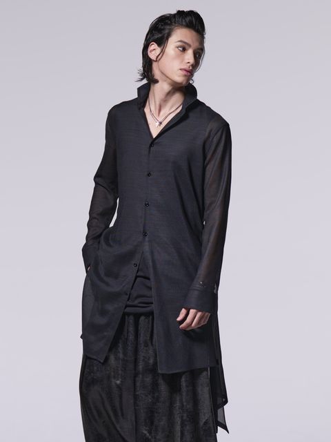 《予約品》 StandCollarFlareShirt / スタンドカラーフレアシャツ / ブラック