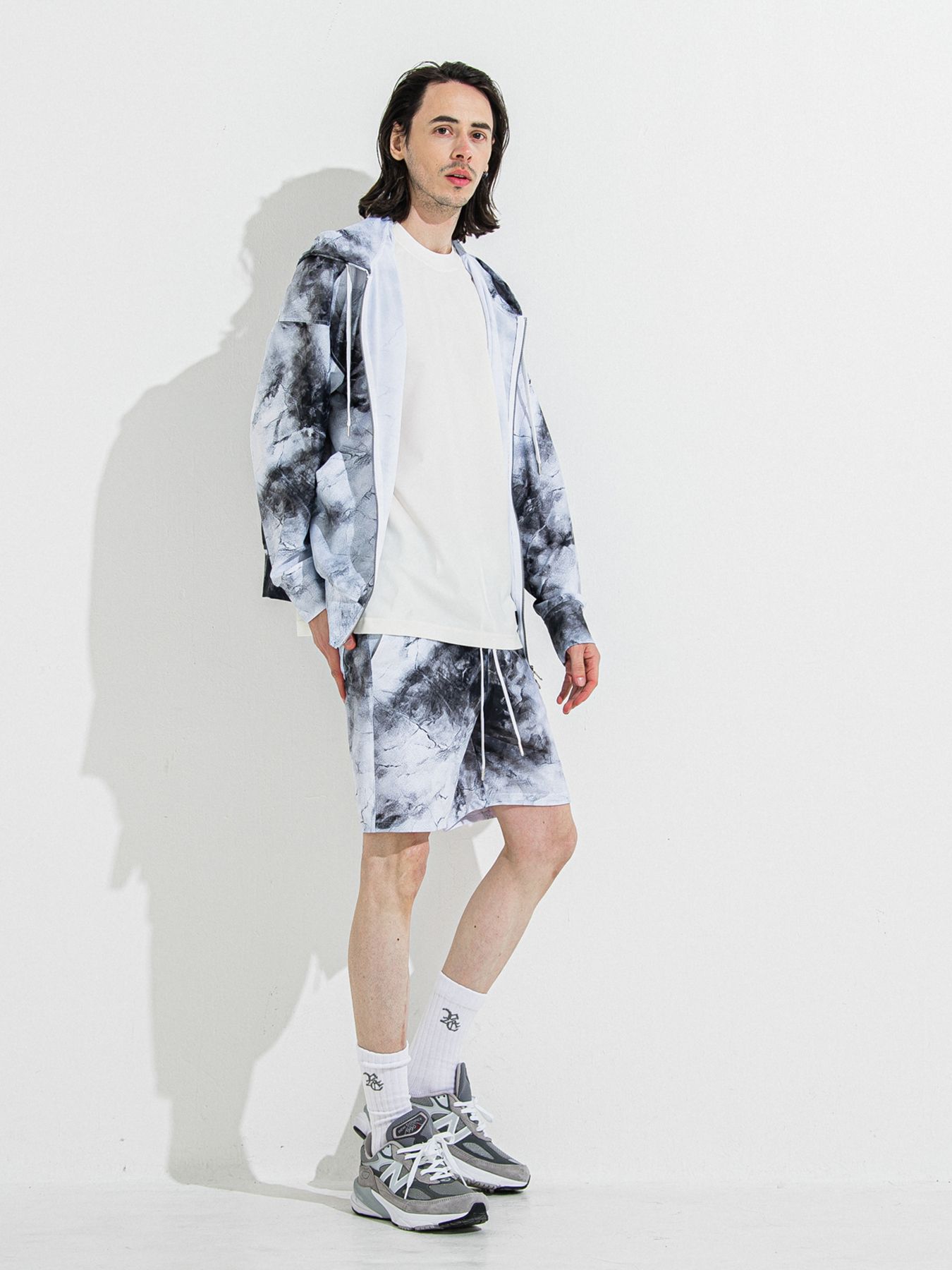 【予約品 】RASH SHORTS / ラッシュガード ショーツ / マーブルホワイト