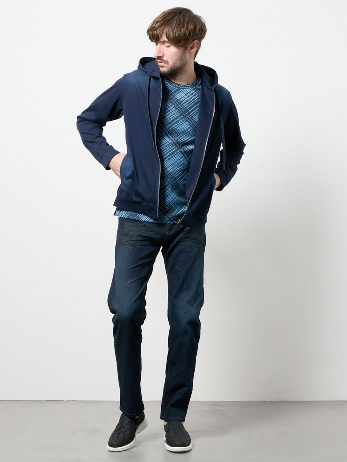 ライトオンスストレッチデニムパンツ / ネイビー【HIDEAWAYS NICOLE】