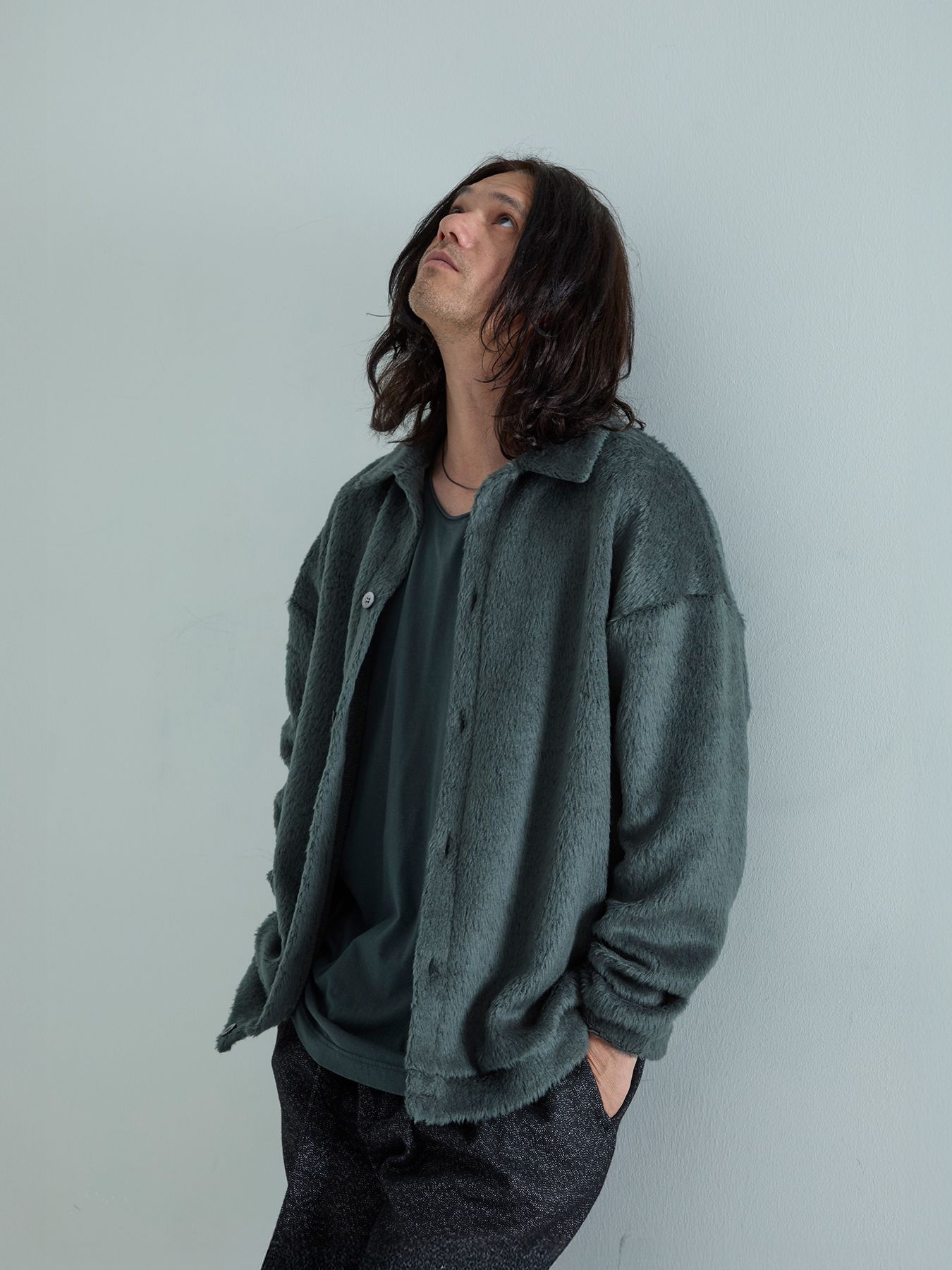 【予約品 6月2日(月) AM10時 締切】Haggylux / モヘアシャツ / チャコール