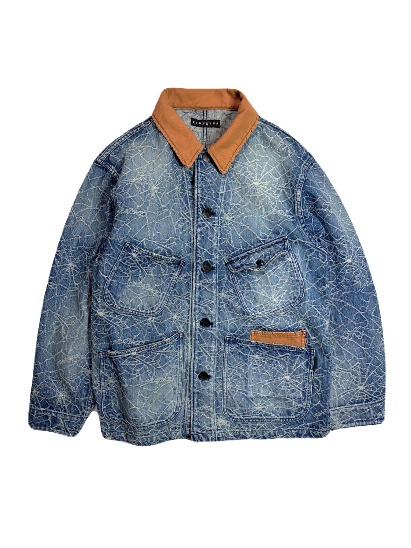 【予約品 3月9日(月) 18:00 締切】SPIDER JAQ DENIM JKT / スパイダー ジャガード デニム カバーオールジャケット / ブルー