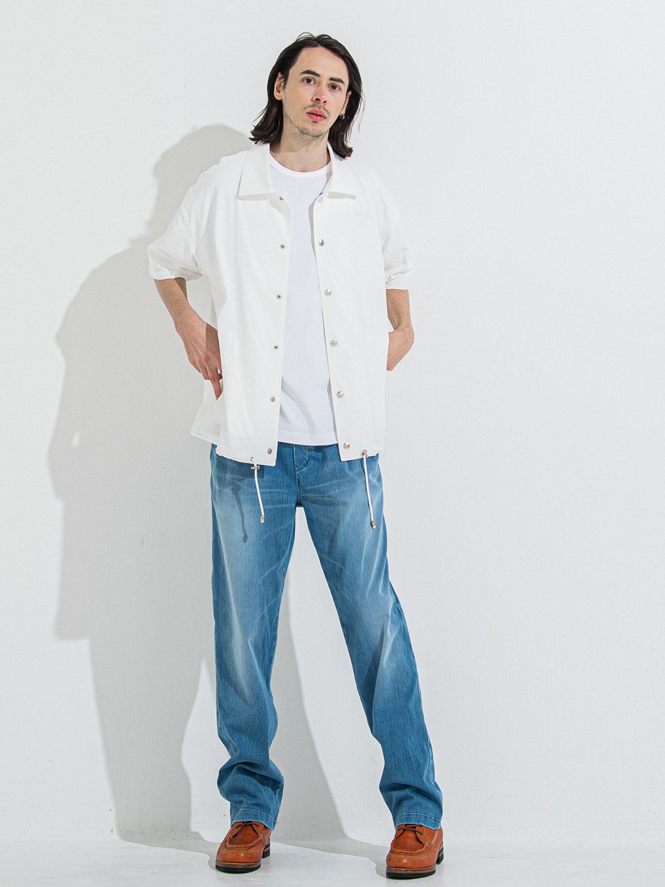DENIM JERSEY WIDE PT / デニムジャージワイドパンツ / ライトインディゴ