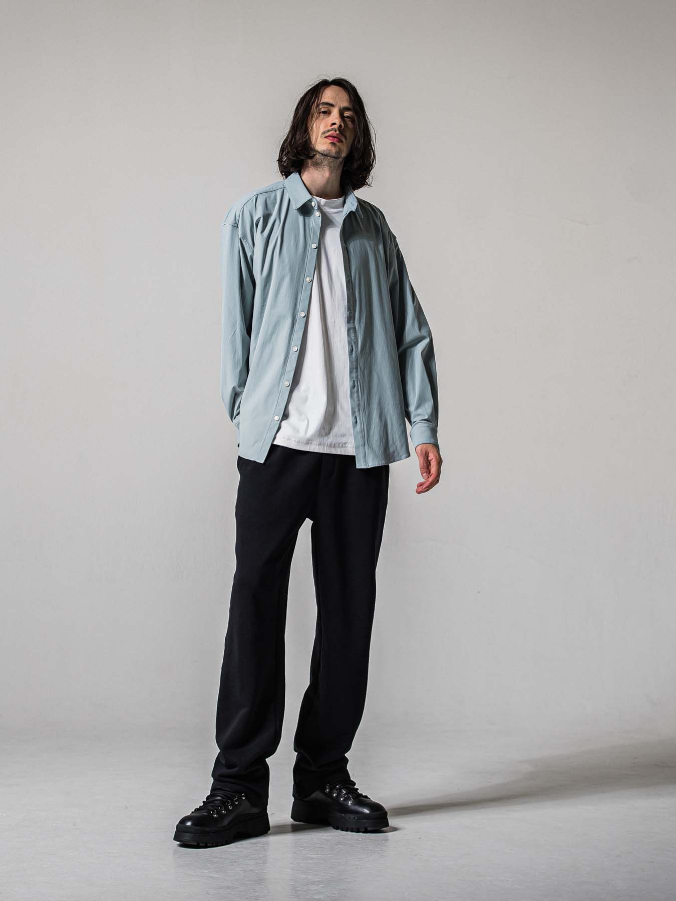 【予約品 11月16日(日) 締切】AZE  WIDE TUCK PANTS / 畔編みニット セミワイドシルエット ワンタック イージーパンツ / ブラック