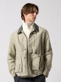 【予約品 4月19日(日) 18時締切】heavy moleskin short coverall jacket / ヘビーモールスキン ショートカバーオールジャケット / ライトカーキ