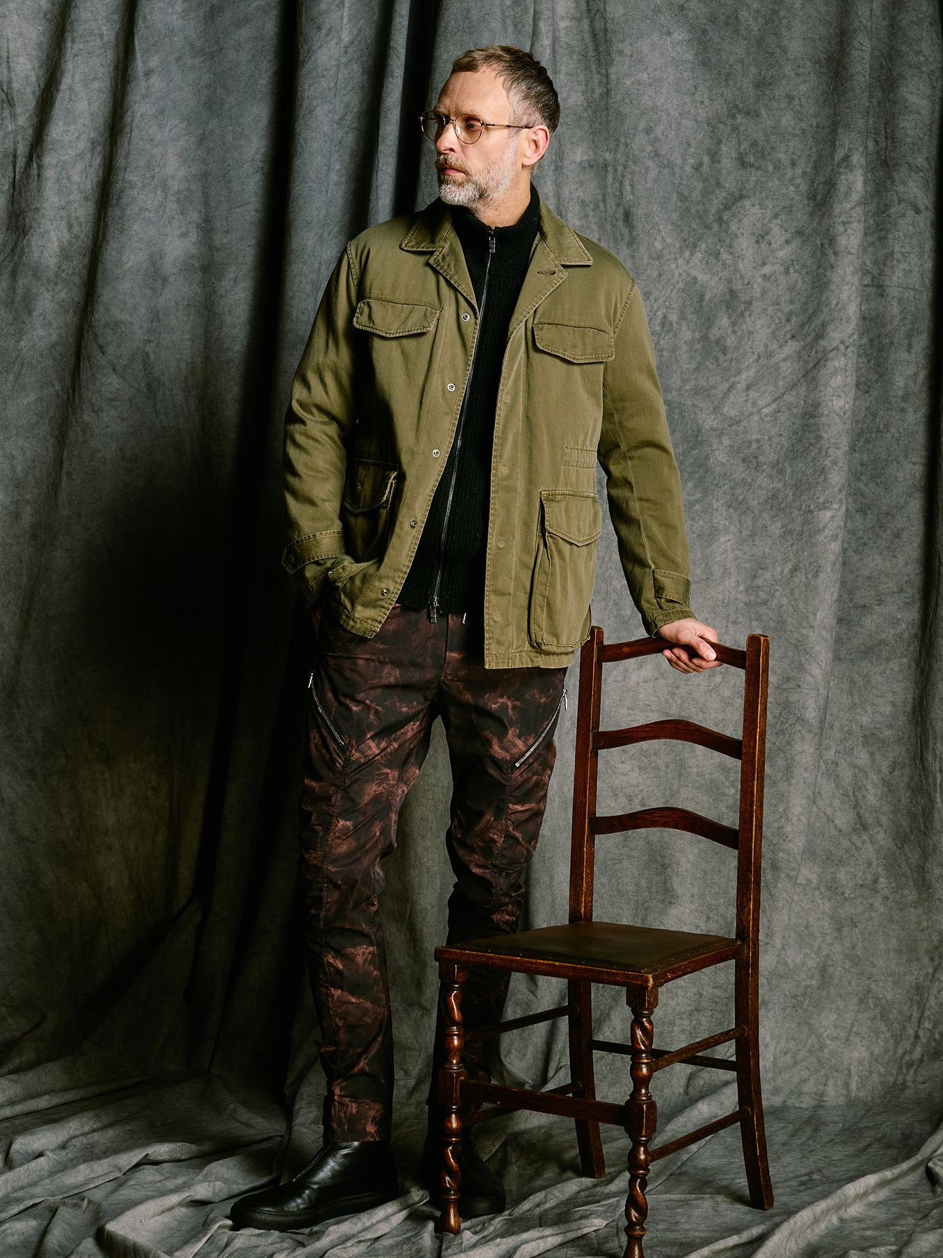 【予約品 4月19日(日) 18時締切】sulfur dyed M47 shirt / 硫化染め M47シャツ / フェードカーキ