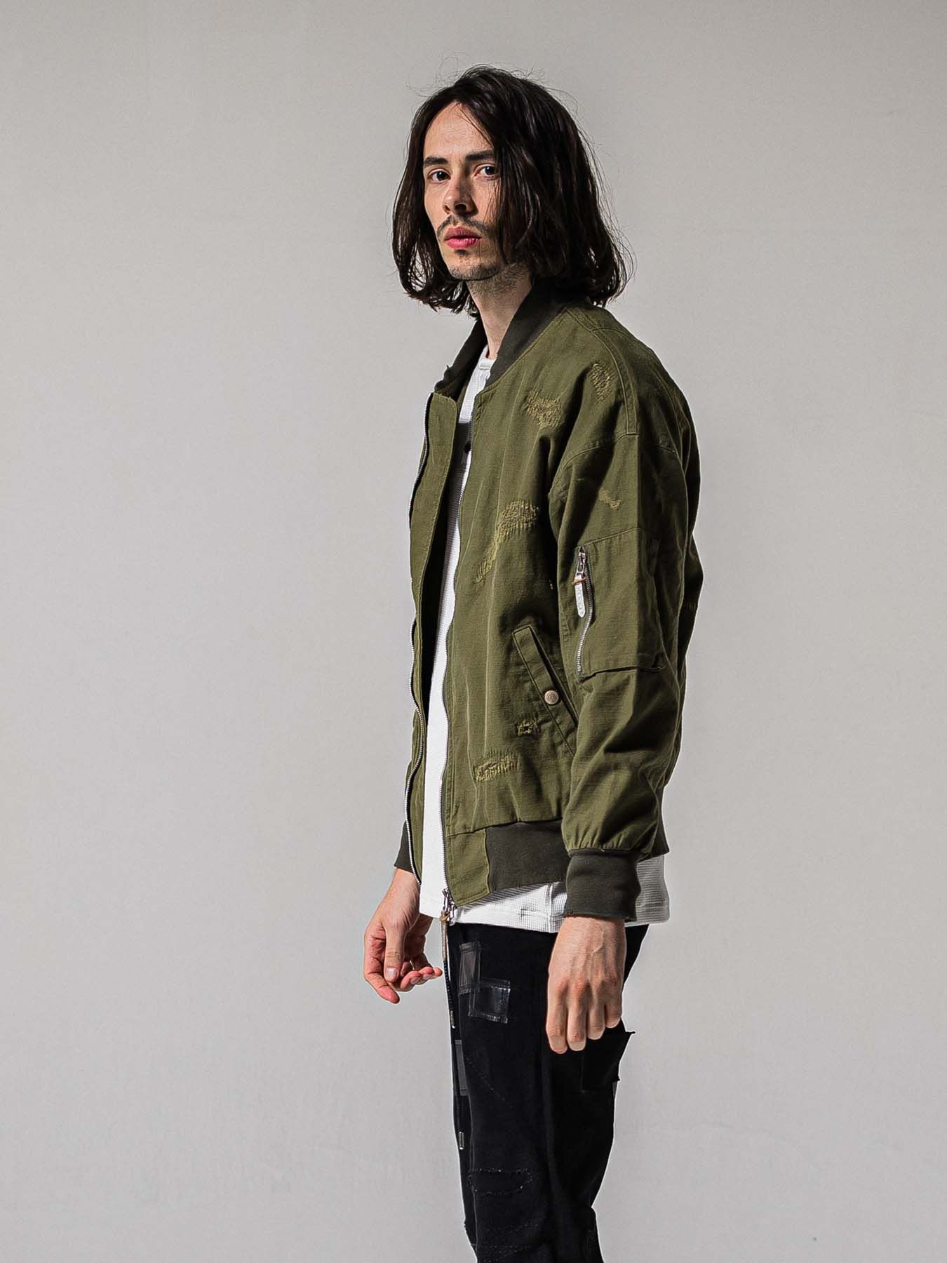 【予約品 11月16日(日) 締切】LIGHT DAVID JACKET / ドロップショルダー フライトジャケット / カーキクラッシュ