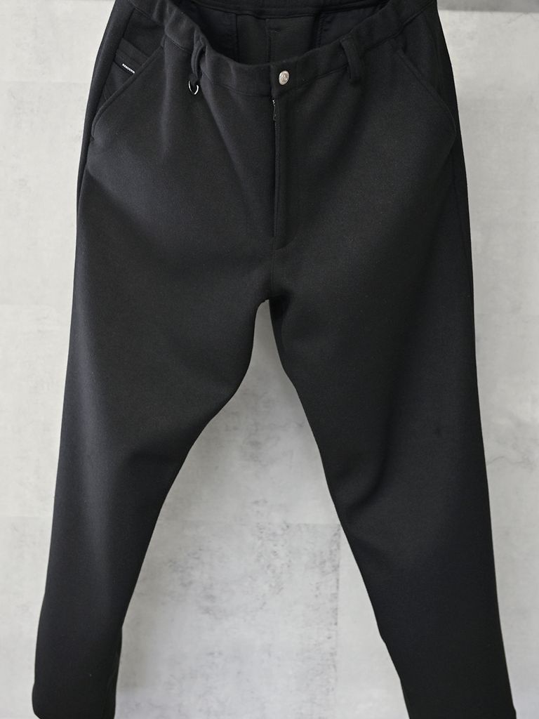 《予約品》 PAT WIDE EASY PANTS  / イージースラックス / ブラック・メルトン