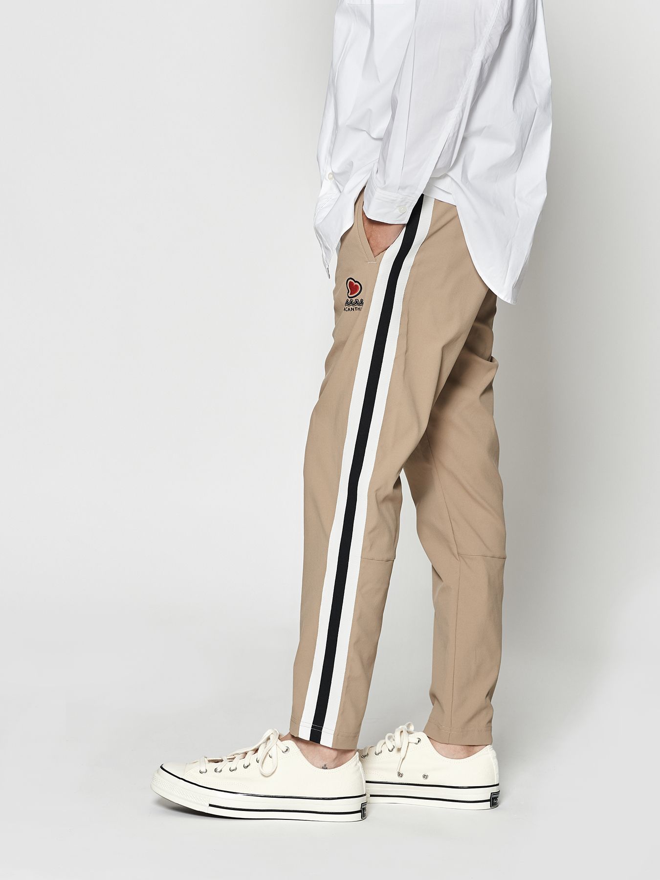 【予約品 10月9日(木) 締切】muta sweet side line pants / ラインパンツ / ベージュ【Acanthus × muta MARINE】