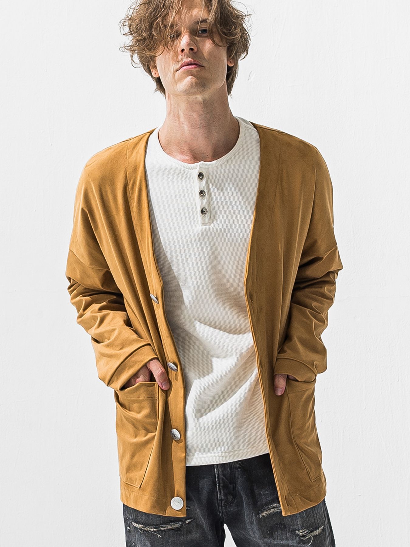 【予約品 9月6日(日) 締切】SUEDE CARDIGAN / スウェードカーディガン / ベージュ