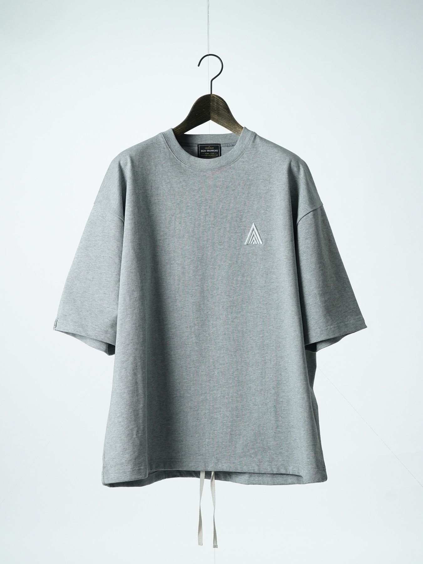 【予約品 2月1日(日) 締切】HEAVYJERSE spiky / ロゴ刺繍 Tシャツ / 杢グレー×ホワイト