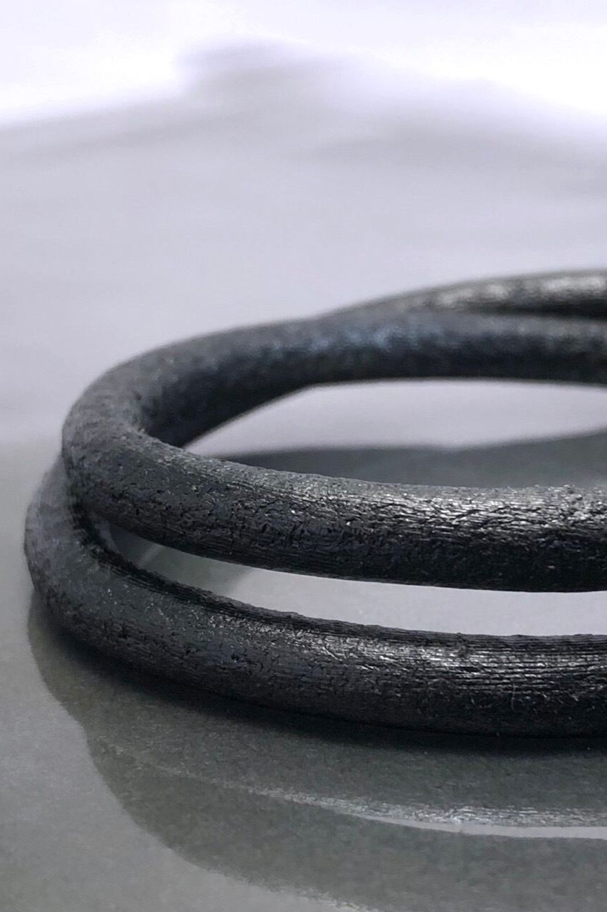 《受注生産》 LEATHER BRACELET PIPE HOOK ブレスレット / BLACK 【GOD SIZE】 注文から2～3週間後入荷予定