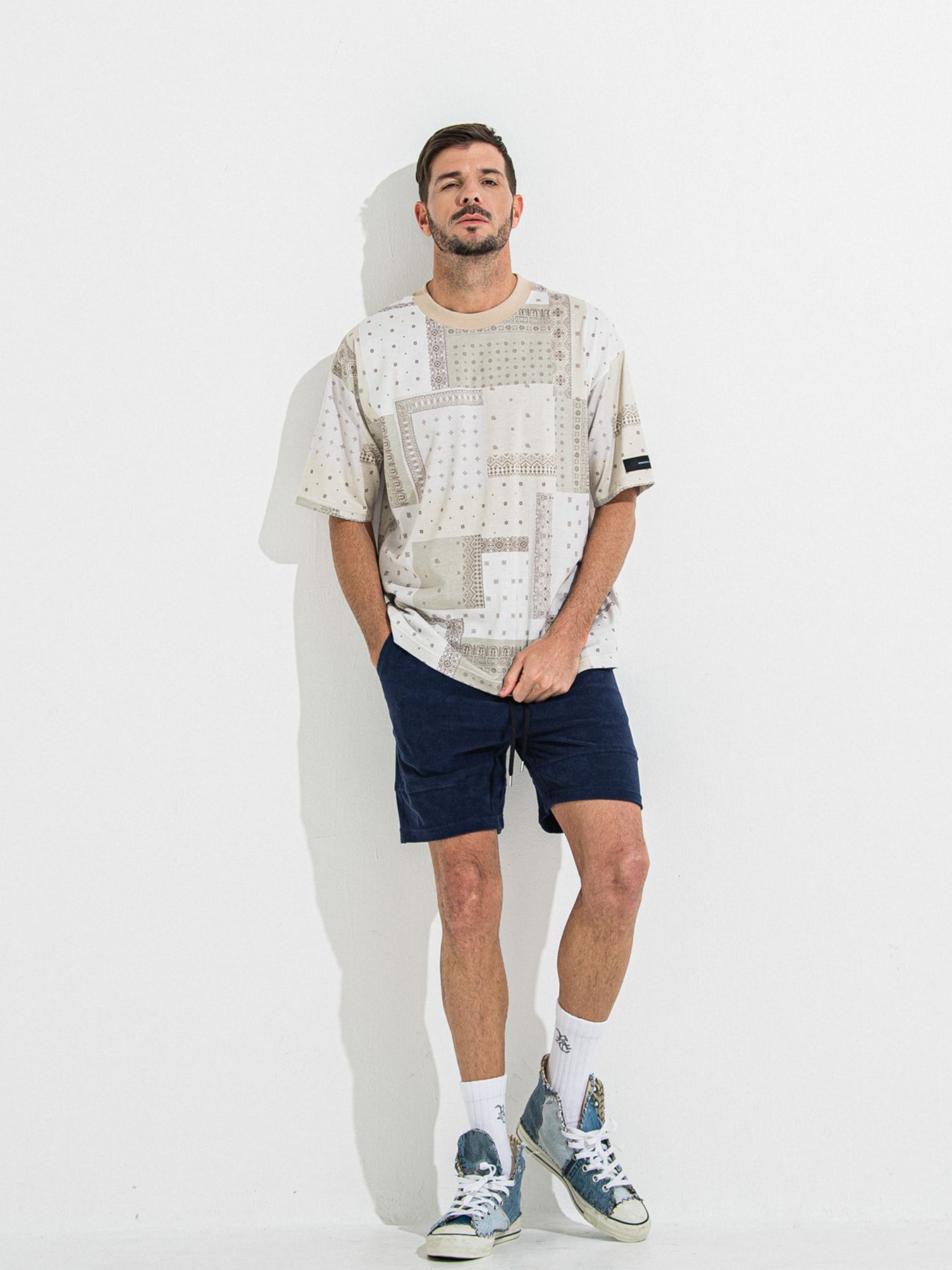 【予約品 】BANDANA OVER TEE / バンダナオーバーサイズTシャツ / ベージュ