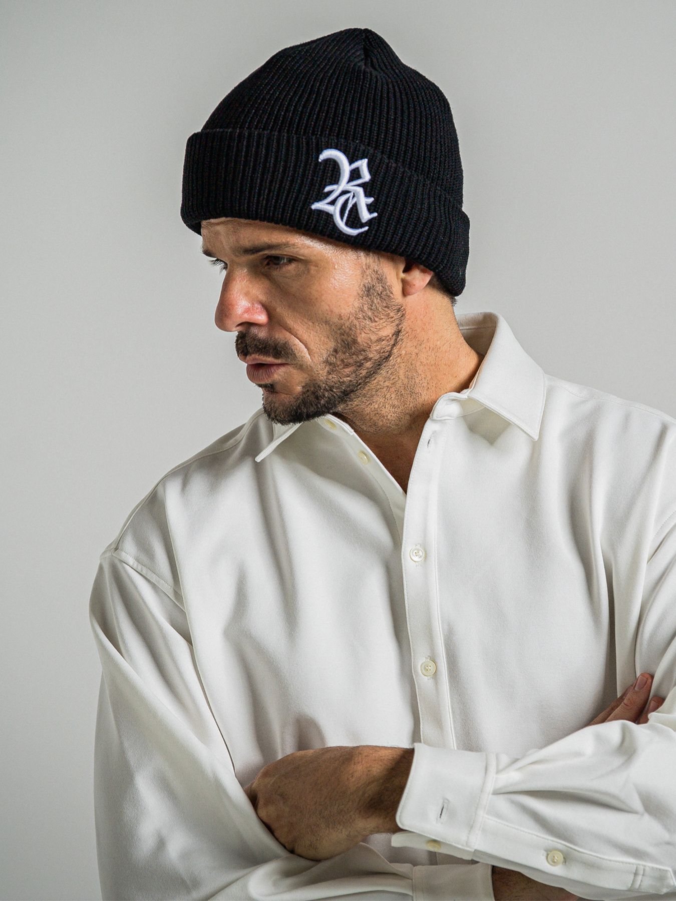 【予約品 9月6日(日) 締切】COTTON KNIT CAP / コットン ニットキャップ / ブラック×ホワイト