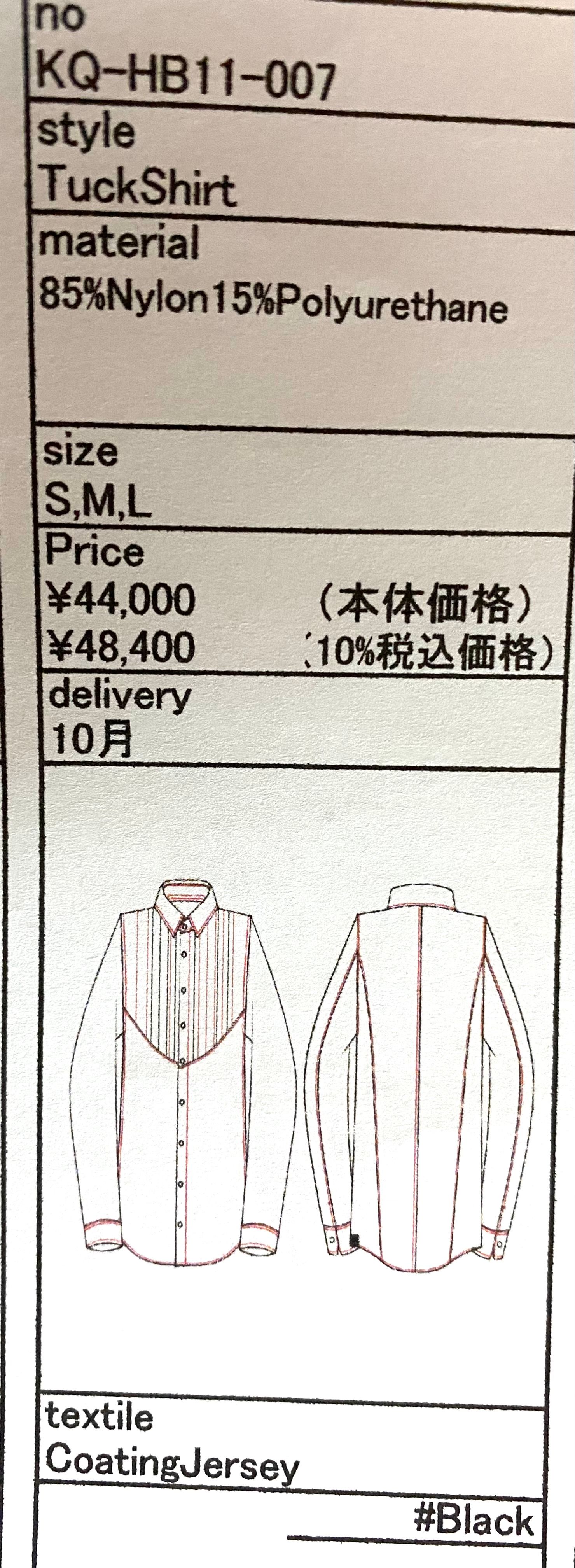 TuckShirt / タックシャツ / ブラック 【kiryuyrik】