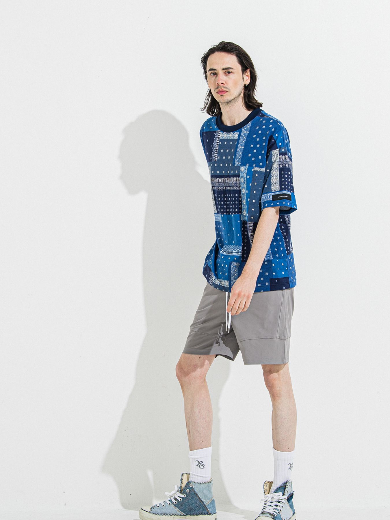 【予約品 】BANDANA OVER TEE / バンダナオーバーサイズTシャツ / ネイビー