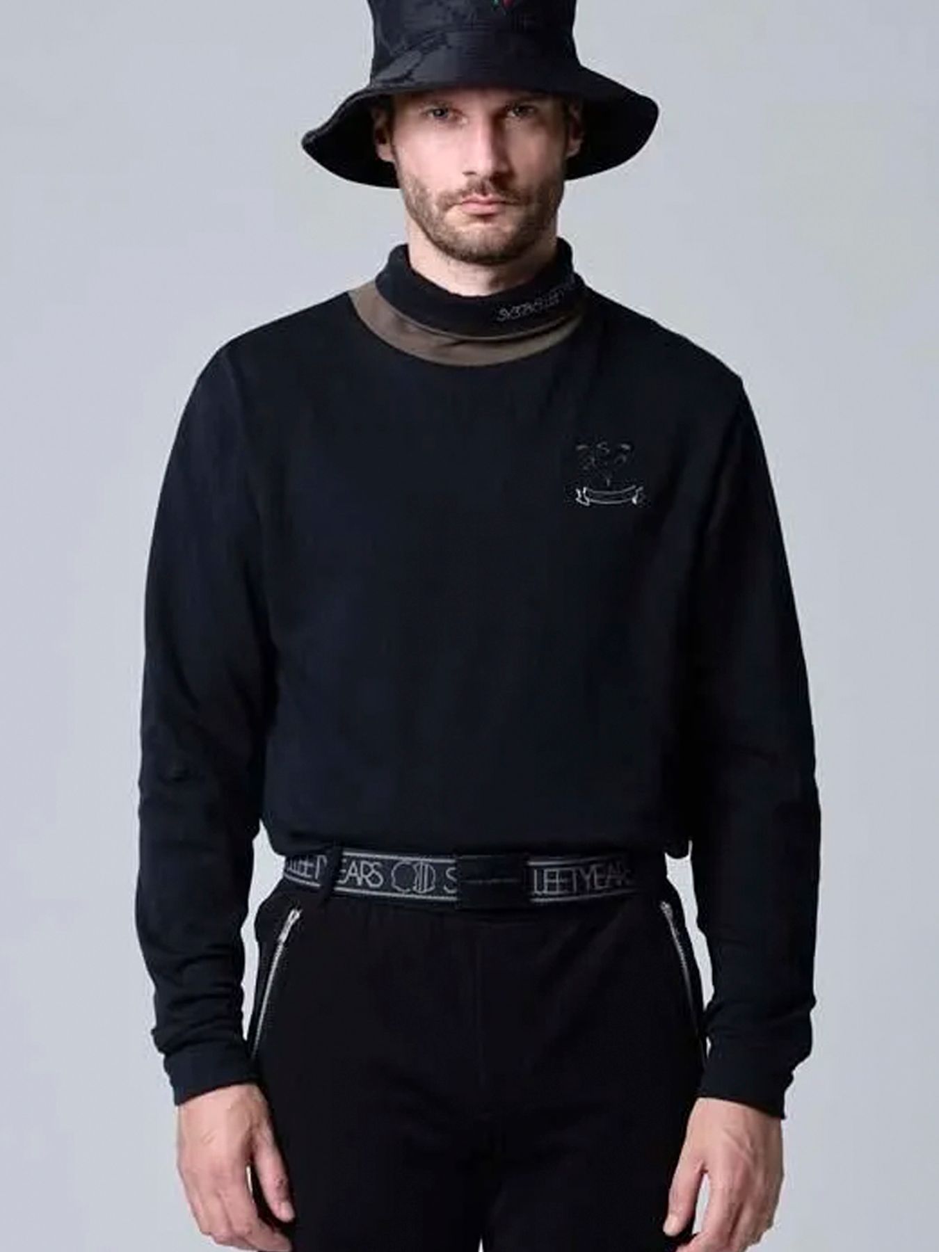 SOFT BULKY LAYERED HIGH NECK SHIRTS / レイヤードハイネック / ブラック【SY32 by SWEET YEARS GOLF】