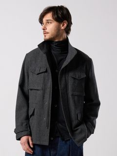 【予約品 4月19日(日) 18時締切】milled wool field jacket / ミルドウール フィールドジャケット / チャコール