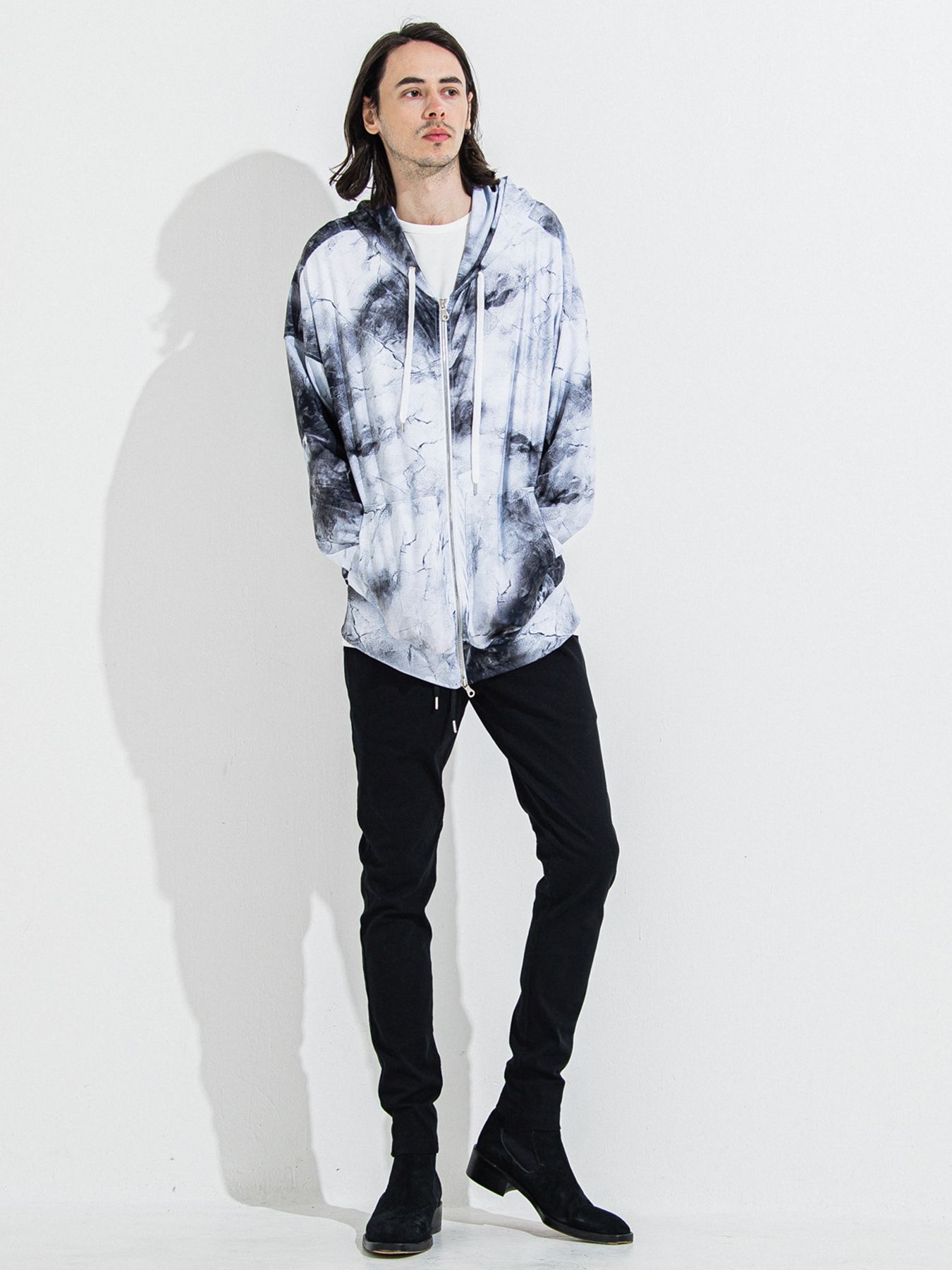 【予約品 】DENIM JERSEY CHRIS EASY TUCK PT / デニムジャージクリスイージータックパンツ / ブラック