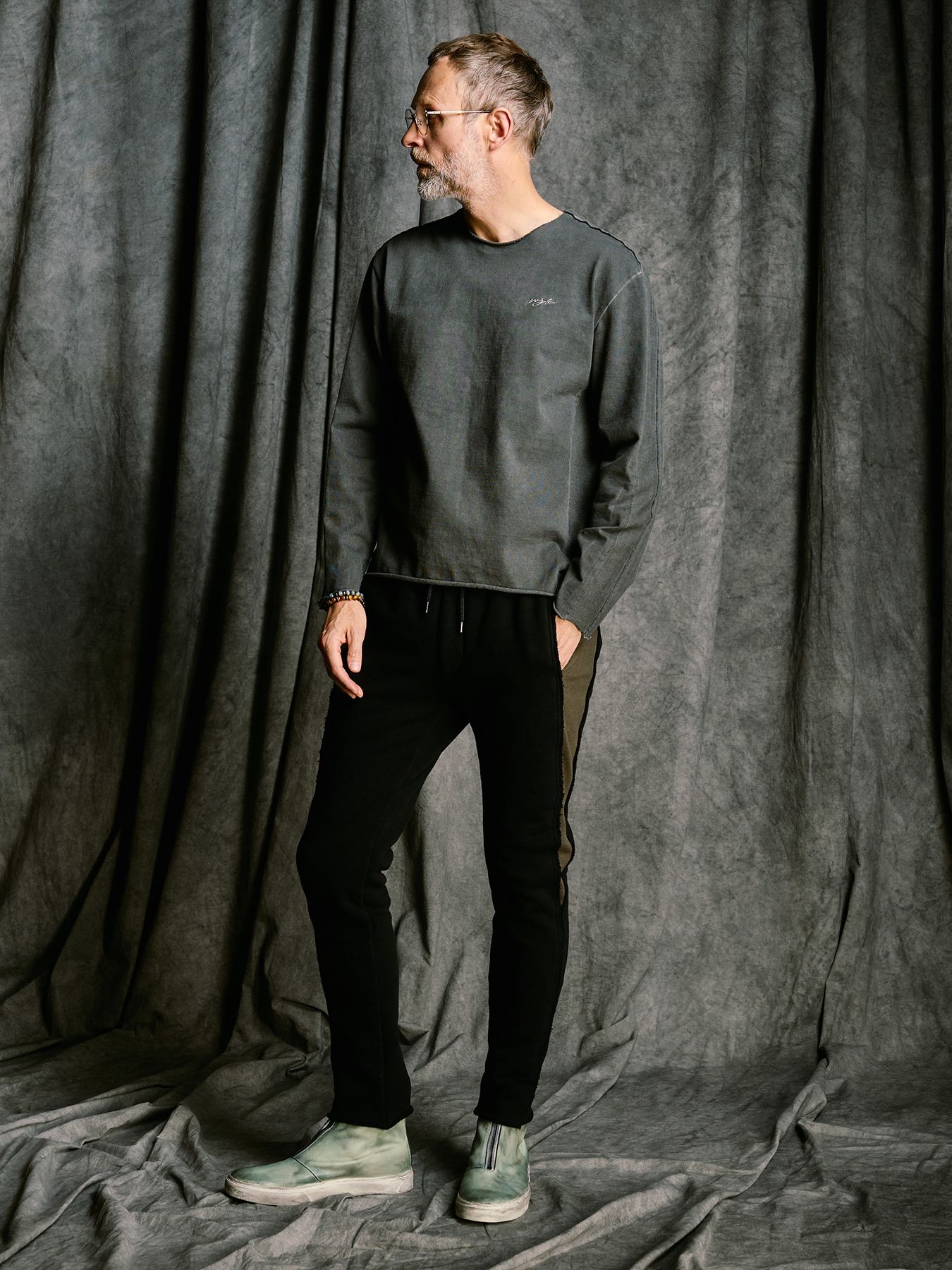 【予約品 4月19日(日) 18時締切】tight jersey cut-off L/S / タイトジャージー カットオフ ロングスリーブ / ダークチャコール