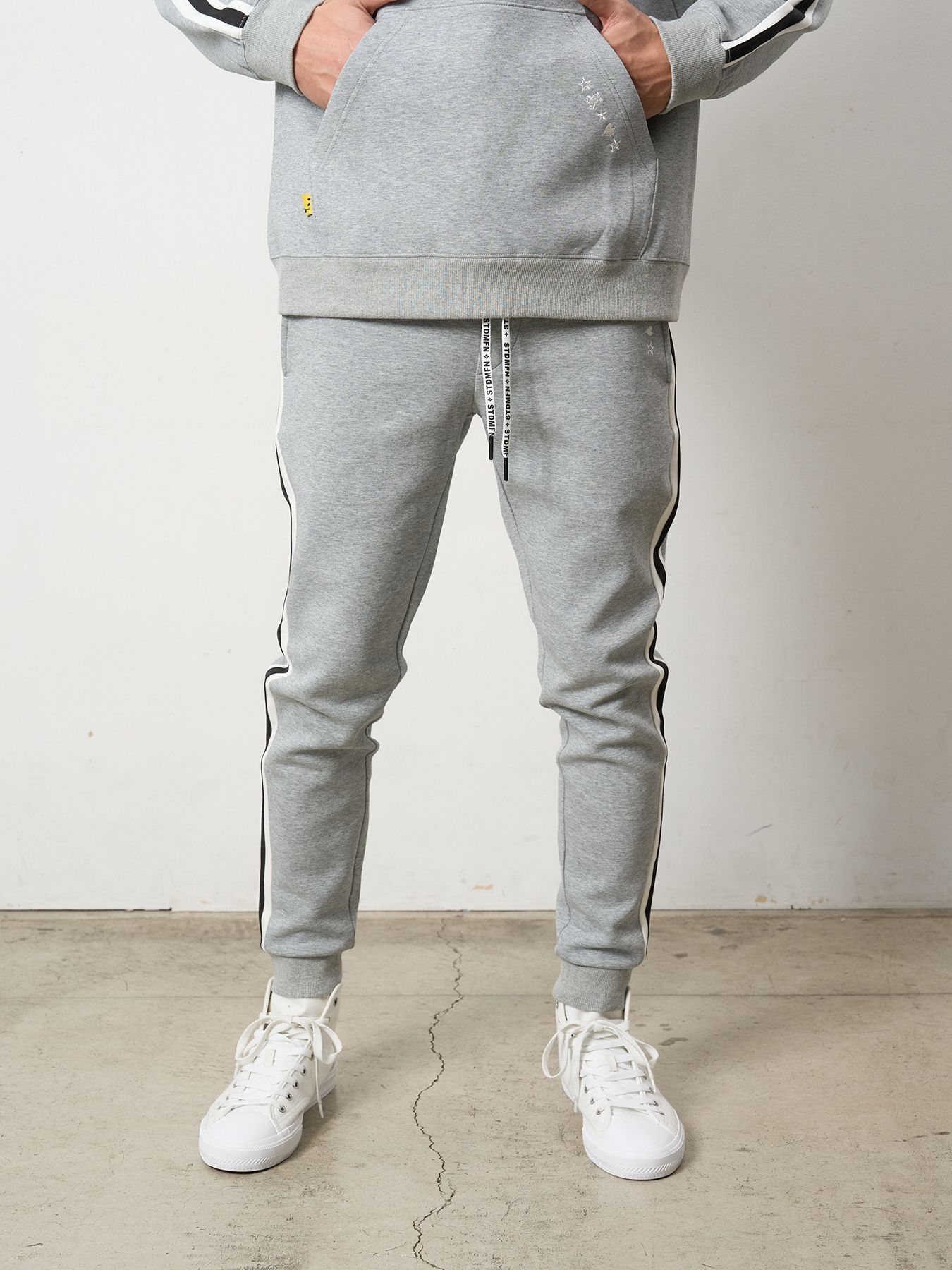 【予約品 5月8日(木) AM10時 締切】 T-Rストレッチポンチ スターノルディックフロッキー ラインリブパンツ / M.グレー