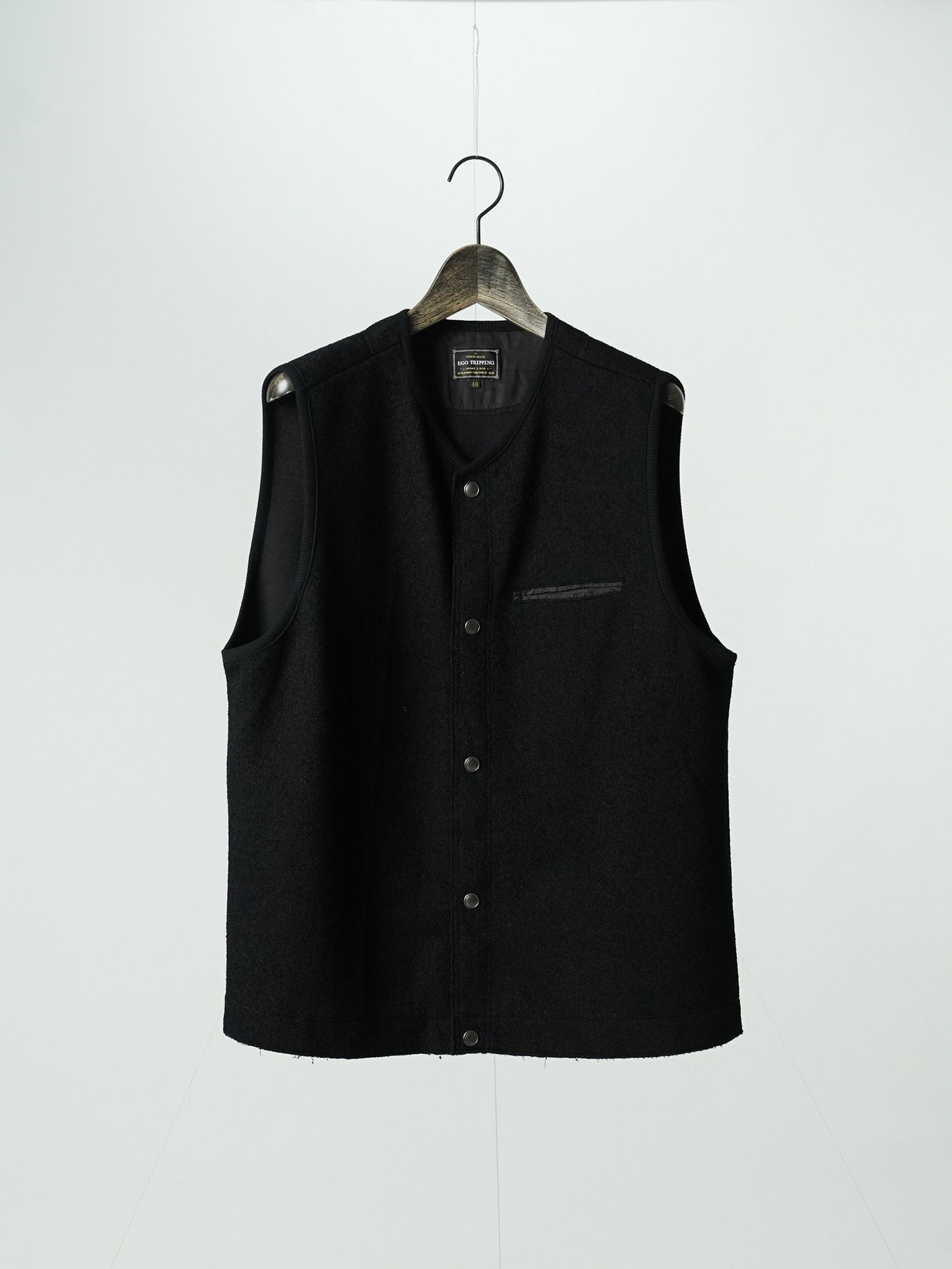 【予約品 5月27日(水) 締切】BOUCLE-VEST / ウール混ブークレー ベスト / ブラック