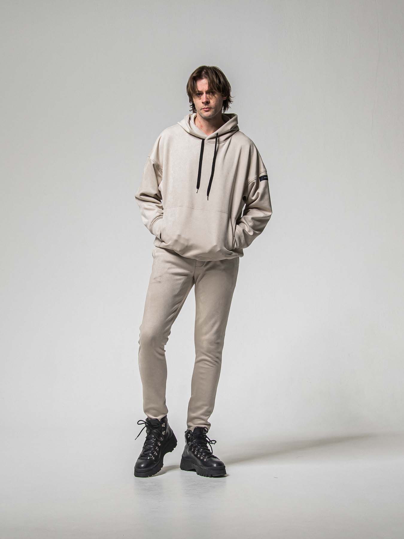 【予約品 8月31日(日) 締切】SUEDE LOOSE HOODIE / スウェード ルーズフーディ / グレージュ