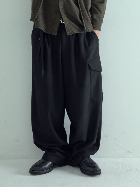 WOOLPILOTPANTS / ウール混ミリタリーパンツ / ブラック
