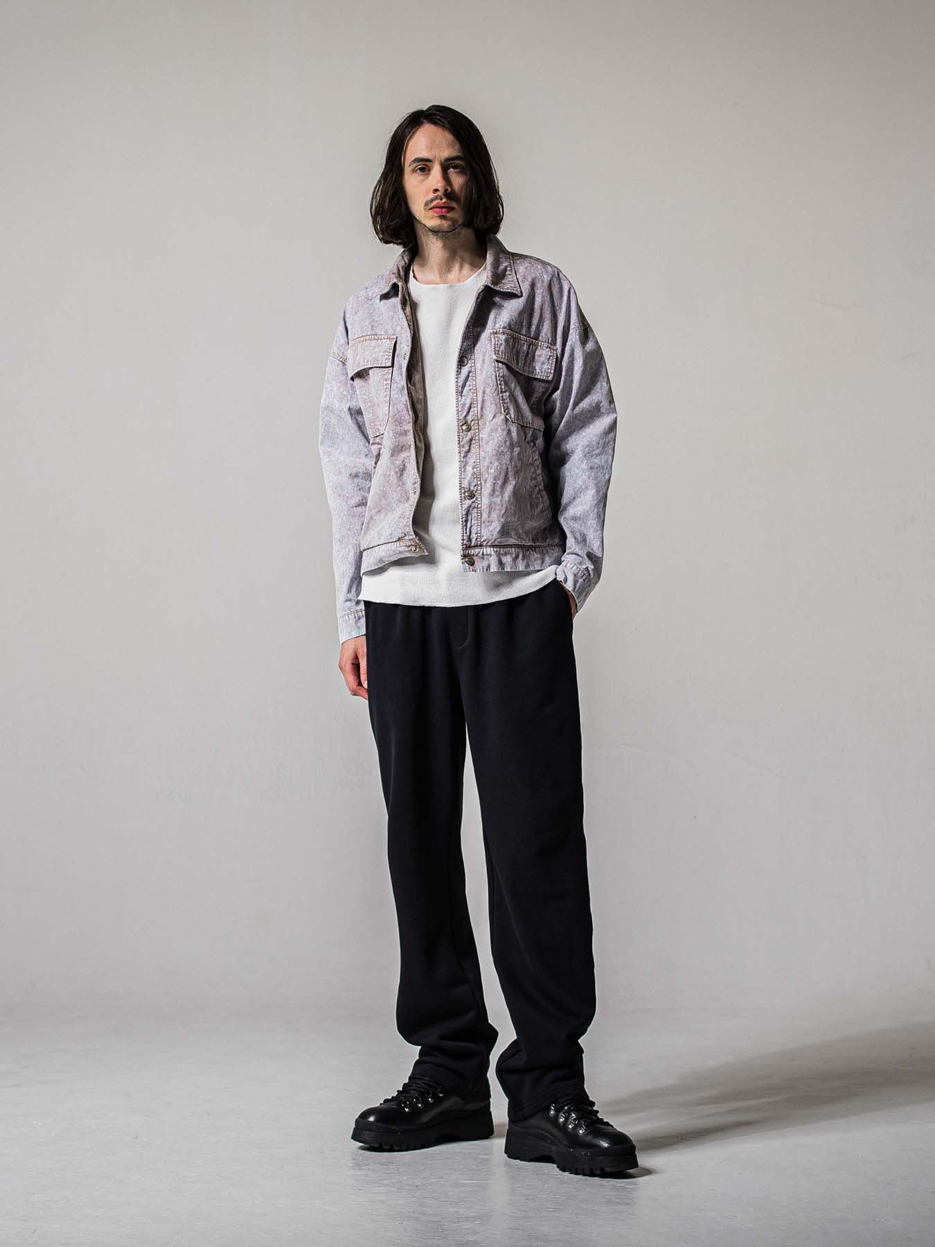 【予約品 11月16日(日) 締切】AZE  WIDE TUCK PANTS / 畔編みニット セミワイドシルエット ワンタック イージーパンツ / ブラック
