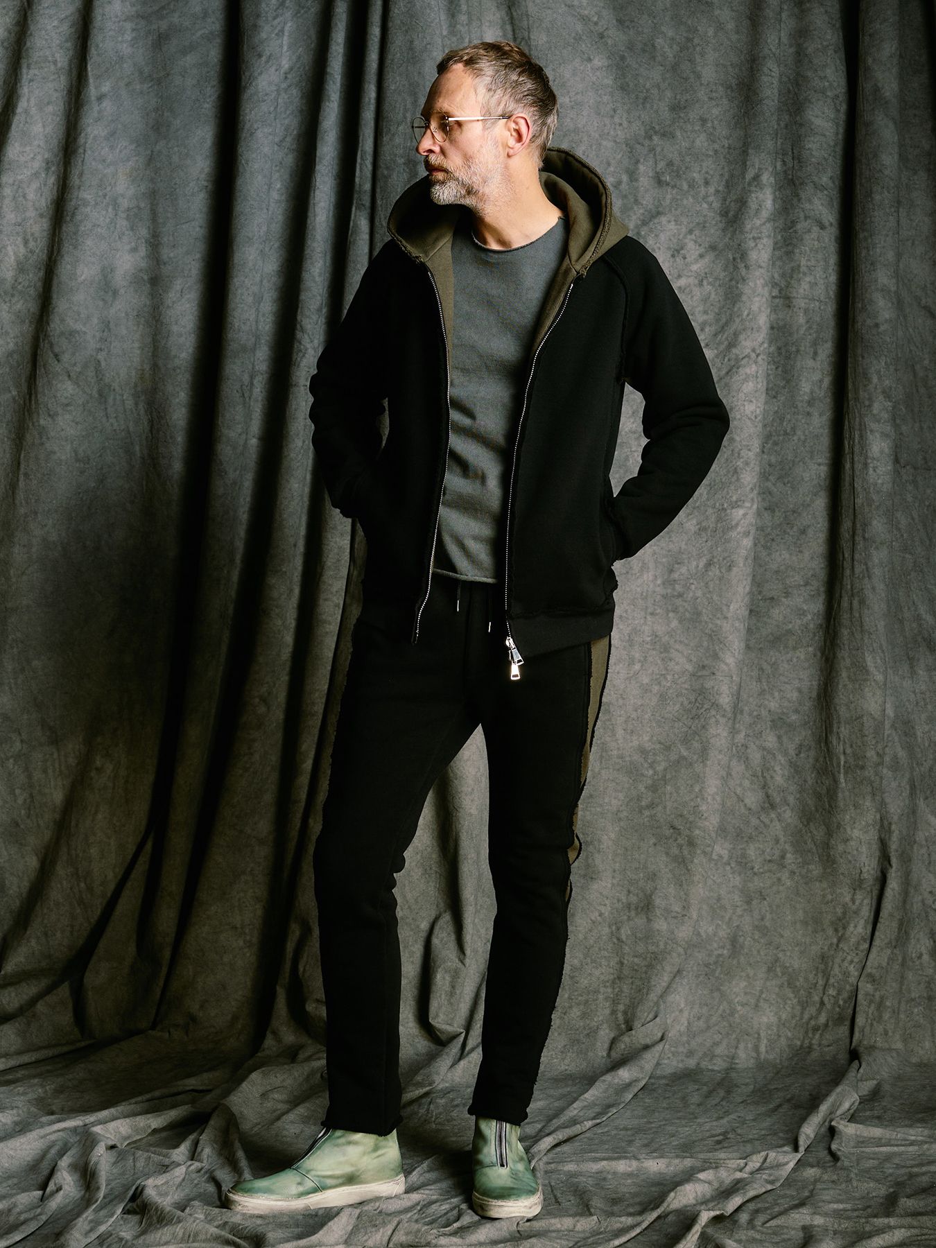 【予約品 4月19日(日) 18時締切】super urake seam pants / シームパンツ / ブラック×カーキ