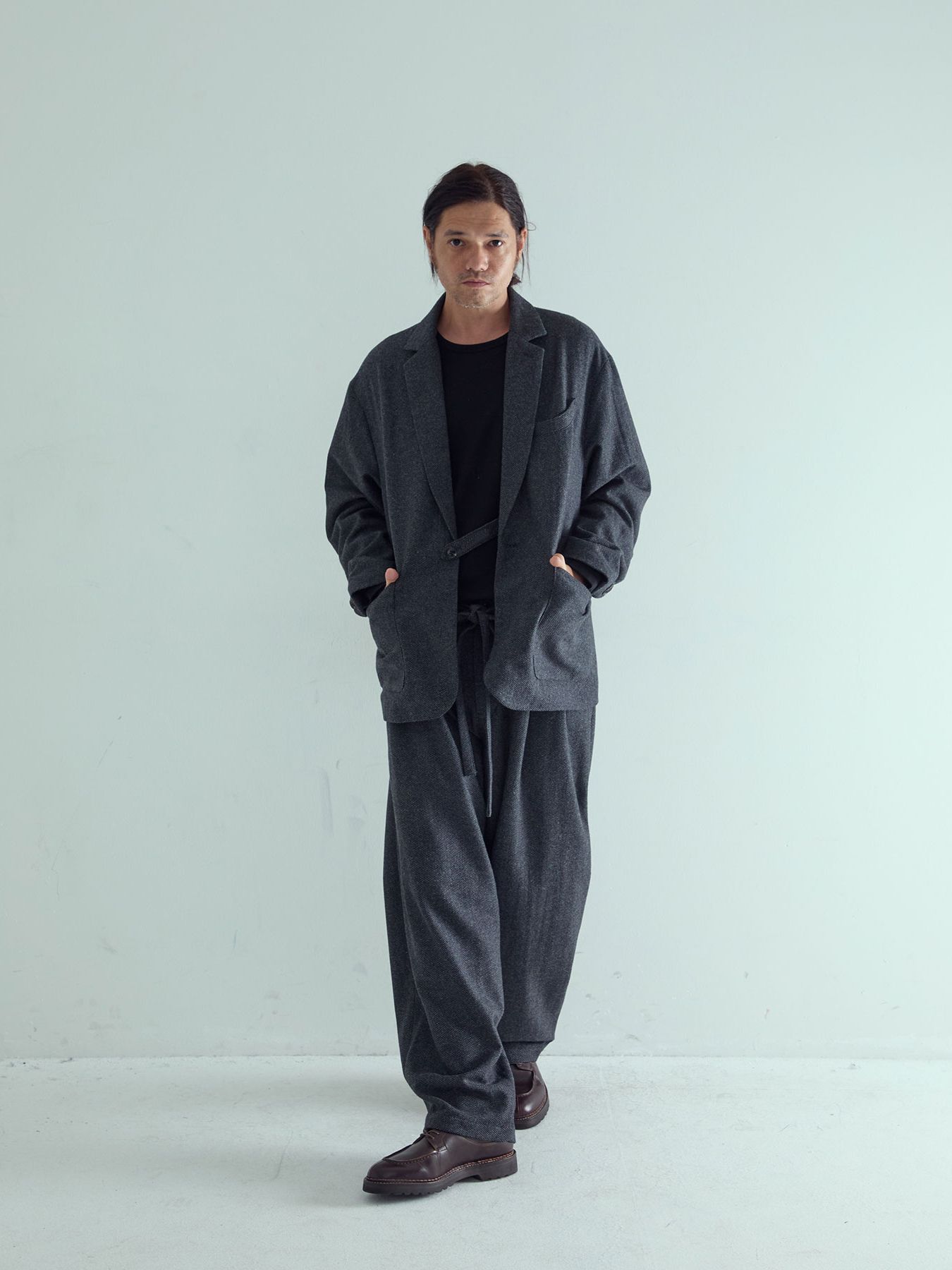 【予約品 】LOUNGECUT JACKET / ジャケット / チャコール× ブラック