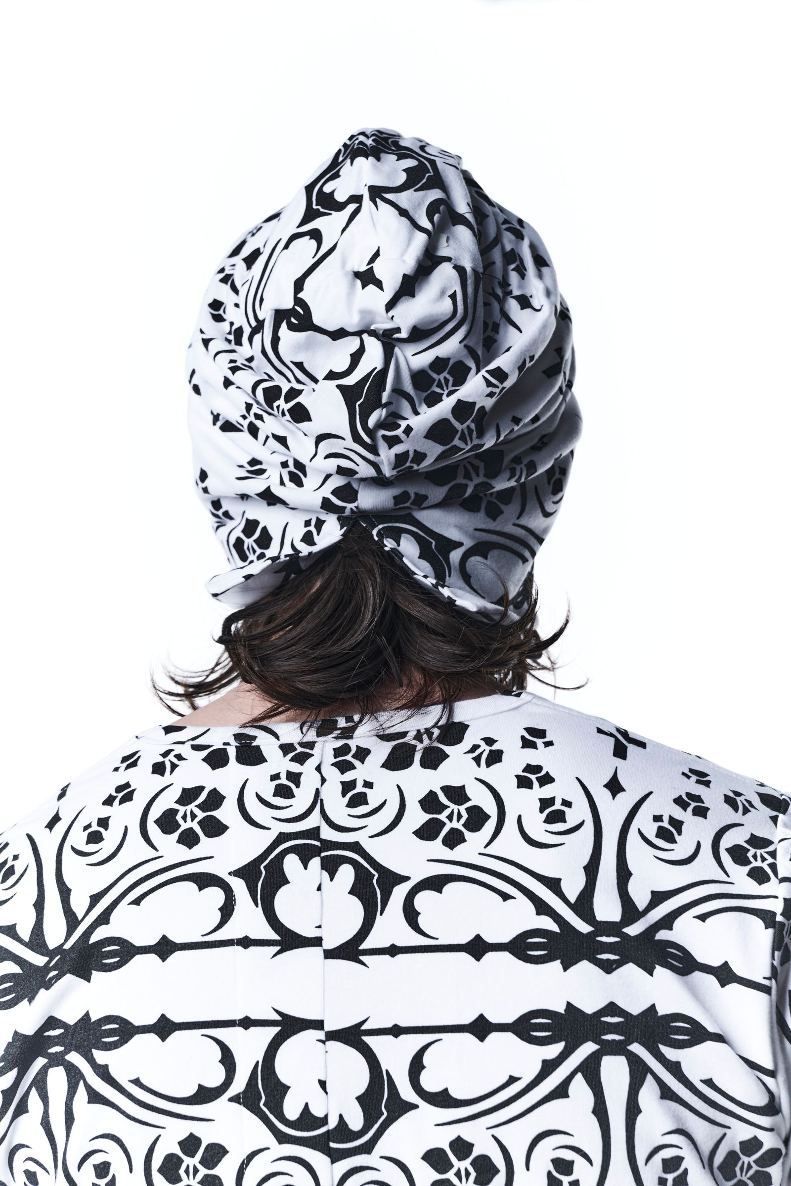 Cap ニットキャップ BANDANA BEATENJIKU / White×Black 【kiryuyrik】