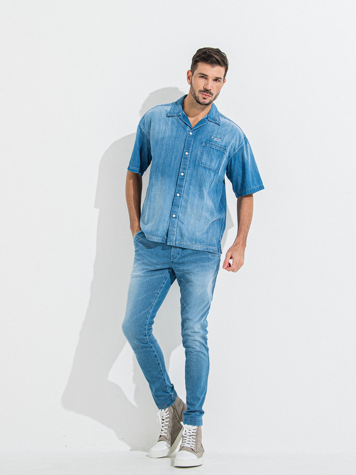 【予約品】ZACK HALF DENIM SHIRT / ザックハーフスリーブスリーブデニムシャツ / ライトインディゴ