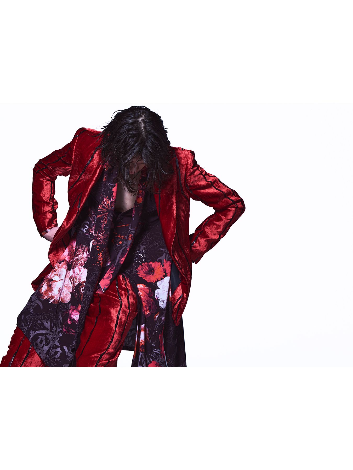 【予約品 6月29日(月) 締切】TOGE Velvet Wide Slacks / ベルベット ワイドスラックス / レッド