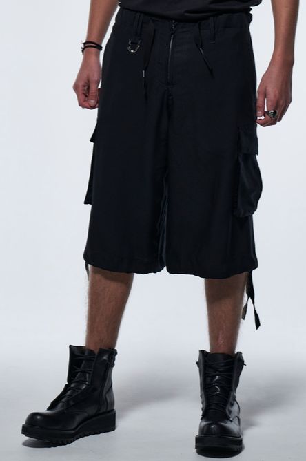 《予約品》 WideShortCargoPants / ブラック 【kiryuyrik】 2023年4月以降入荷予定