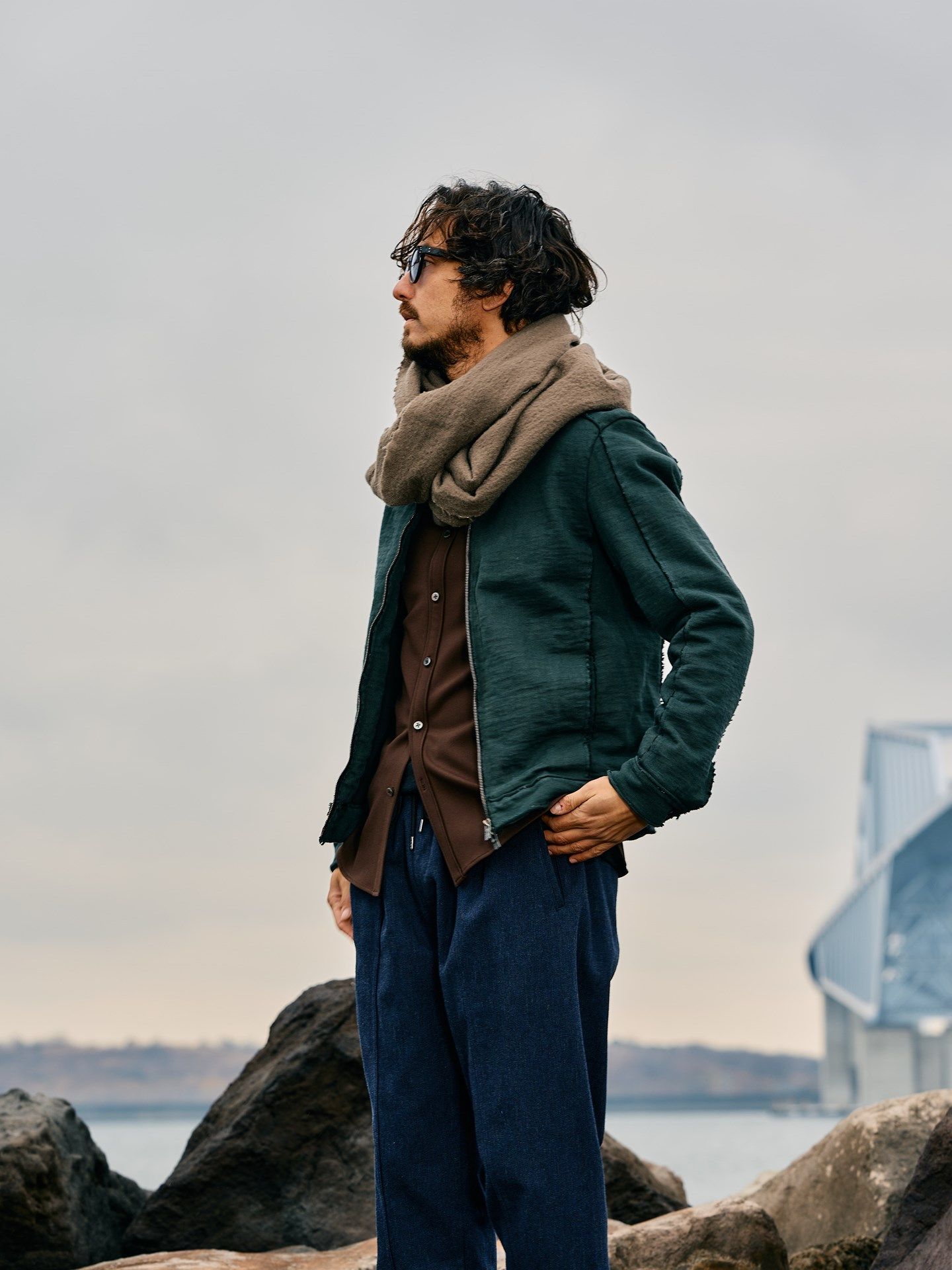 fringe soft stall / ストール / モカ