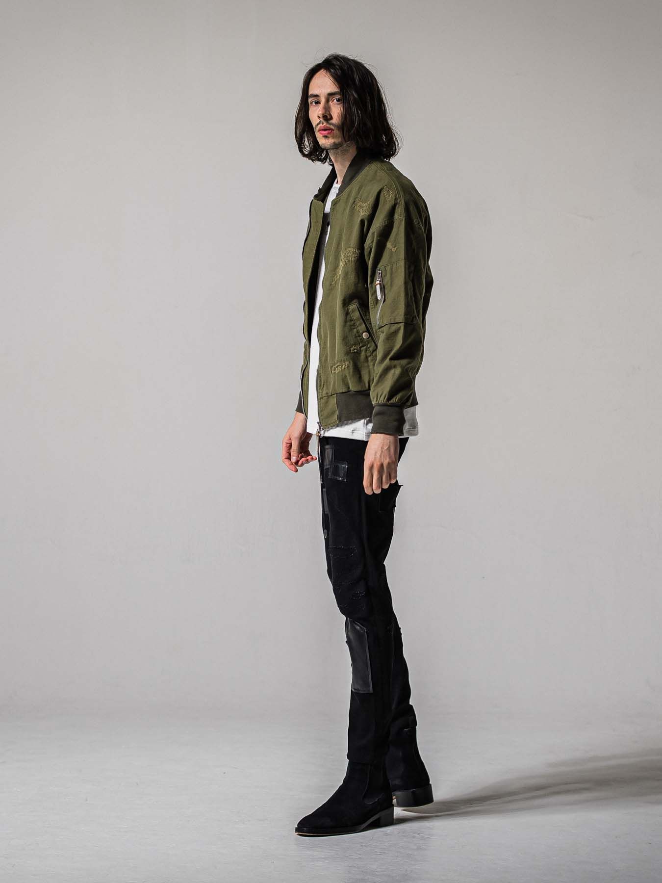 【予約品 11月16日(日) 締切】LIGHT DAVID JACKET / ドロップショルダー フライトジャケット / カーキクラッシュ