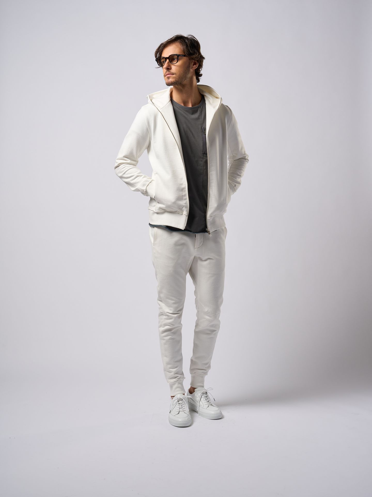 【予約品9月19日 10時締め】 basic rib sweat pants / スウェットパンツ / ホワイト